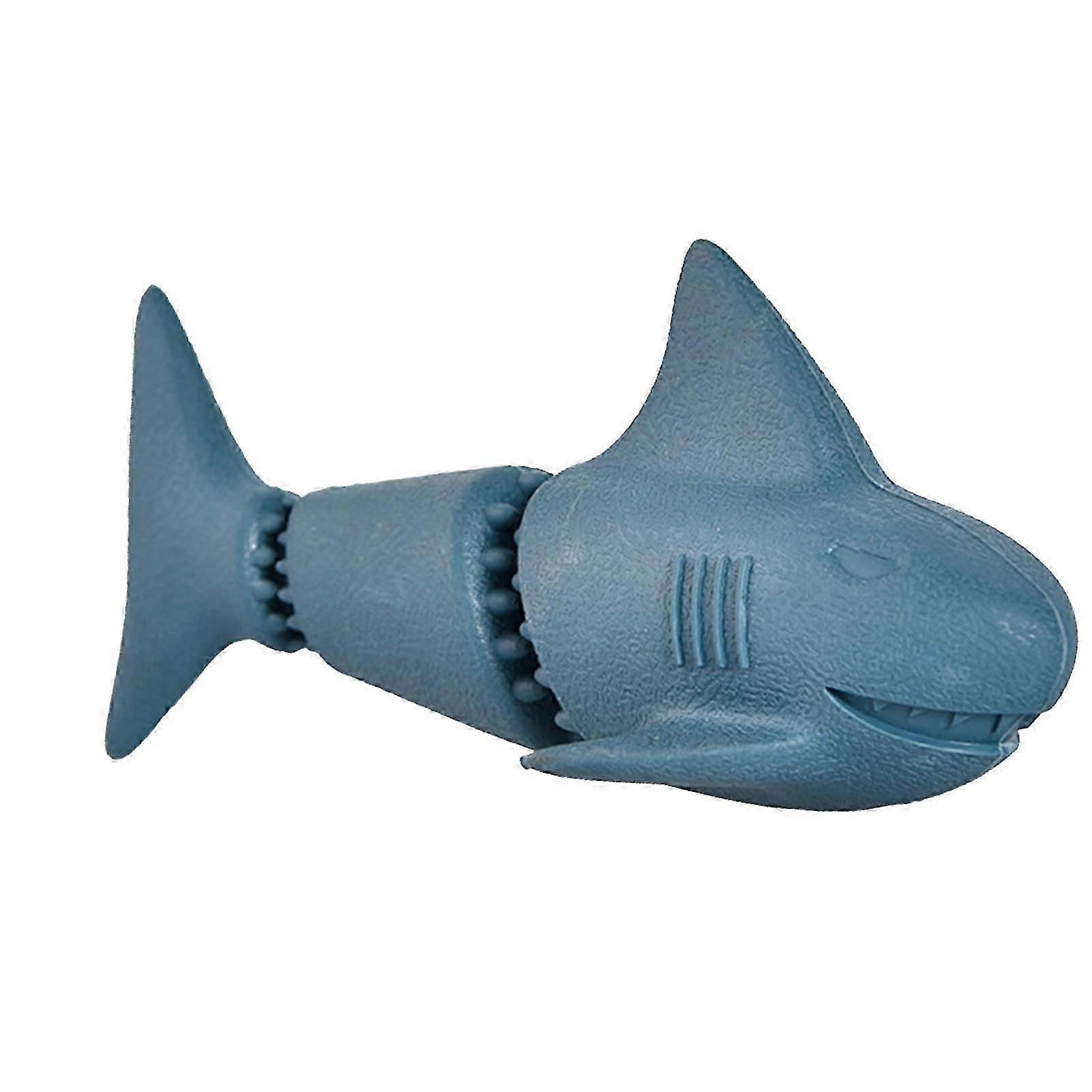 Dog Treat Dispensing Puzzle Toys Cute Shark Shape Rubber Pet Chewing Puzzle Toy for Teeth Grinding and Cleaning