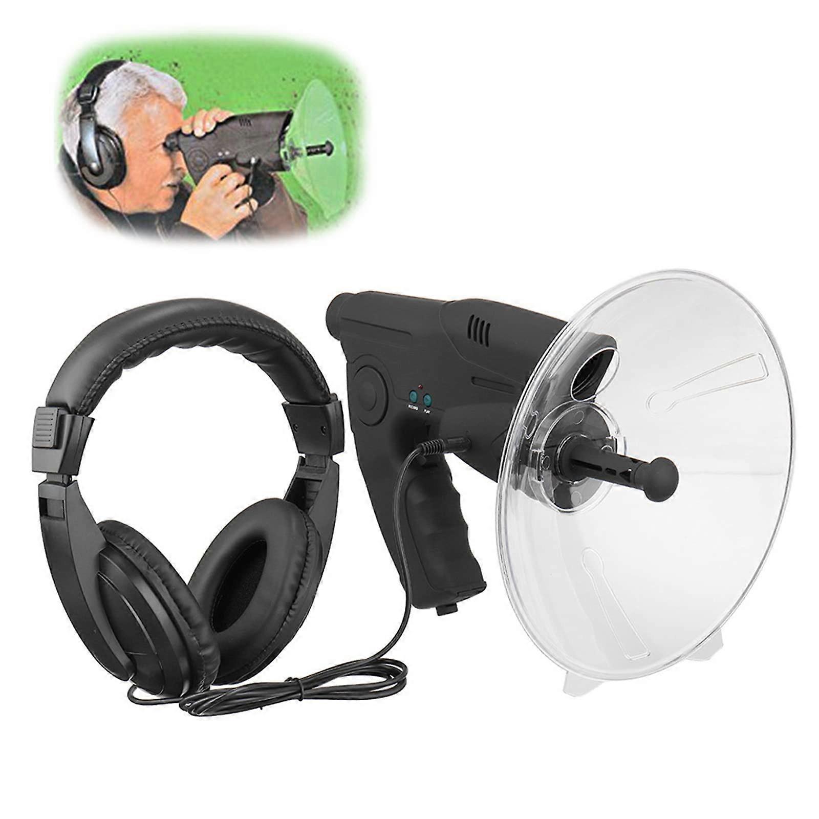 Parabolic Microphone Monocular Listening Device with 8x Magnification for Long Distance Sound Amplification and Spying