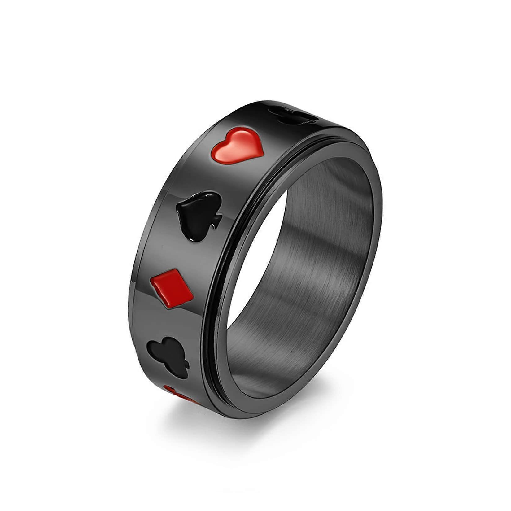 Women's 925 Silver Adjustable Ring, Black Cross Heart-Shaped Commitment Ring for Couples Wedding Engagement