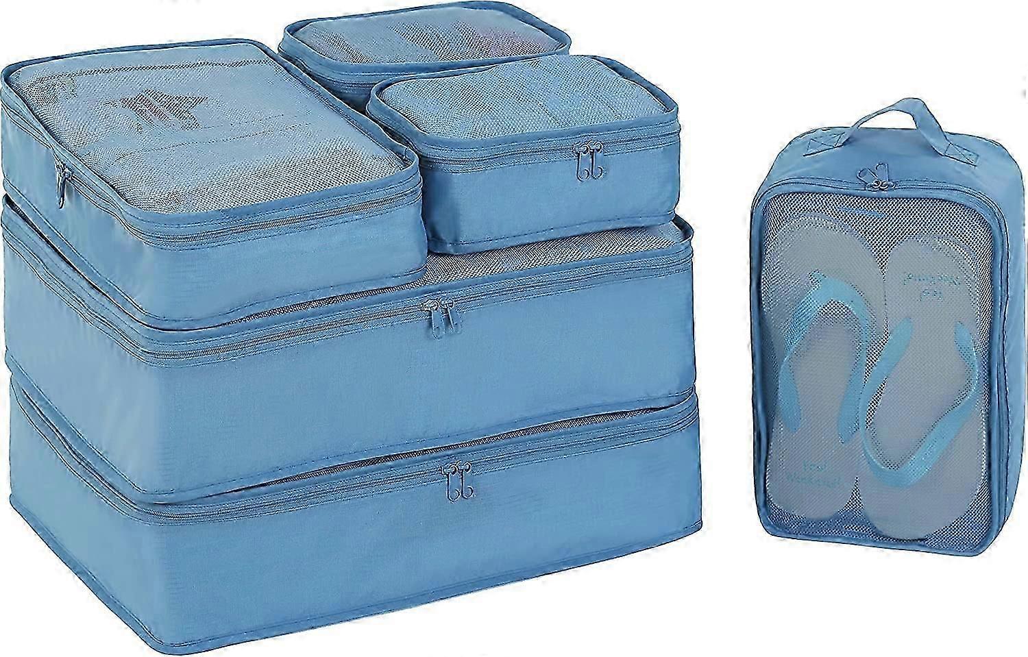 6 Set - Packing Travel Organizer (Blue)