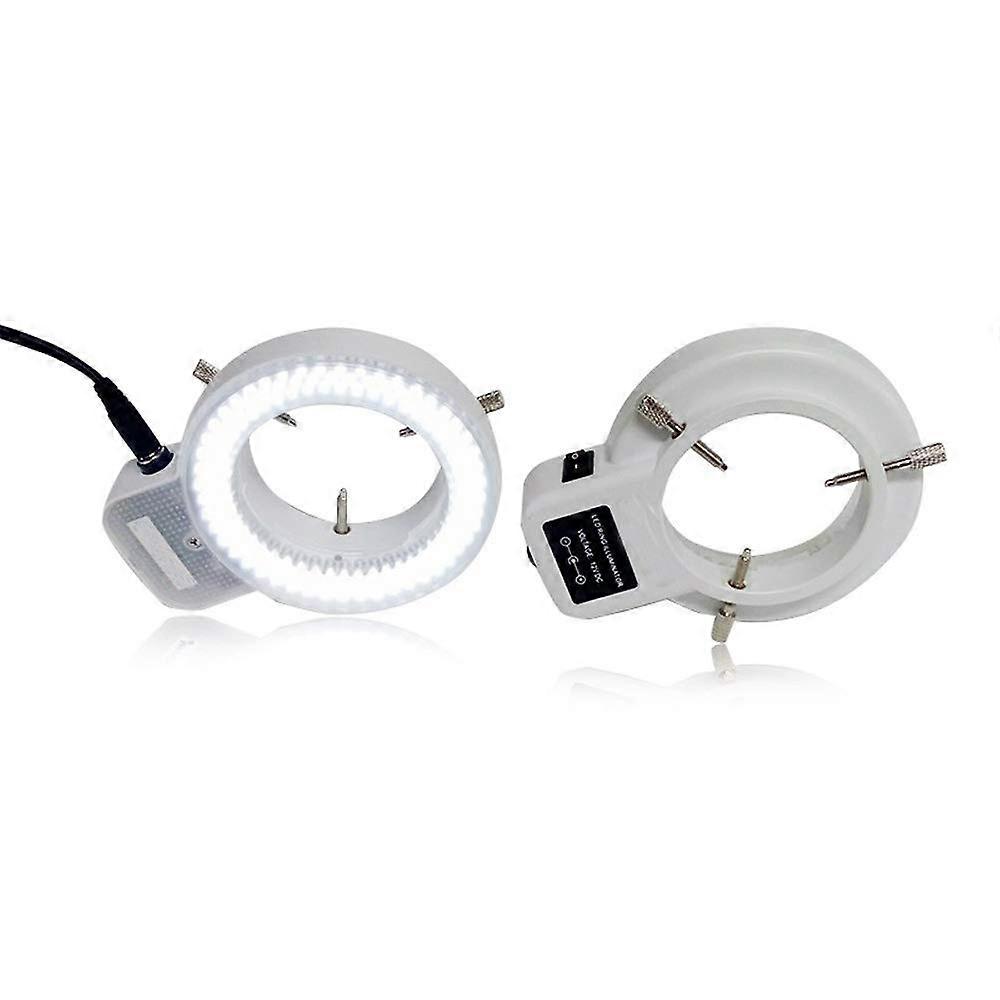 Adjustable 6500K 144 LED Ring Light Illuminator Lamp for Industry Stereo Microscope Magnifier 110V-240V Multi-Function Adapter