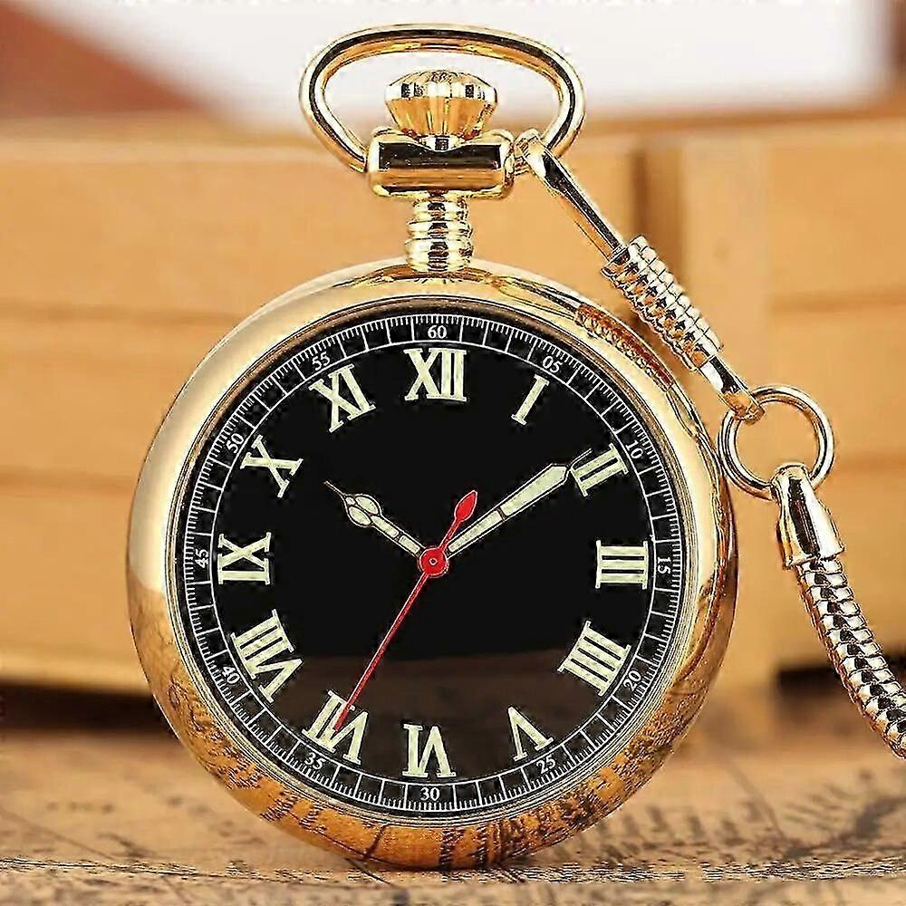 Luminous Numbers Dial Mechanical Automatic Pocket Watch Self Winding Pocket Snake Chain Luxury FOB Watch Noctilucent