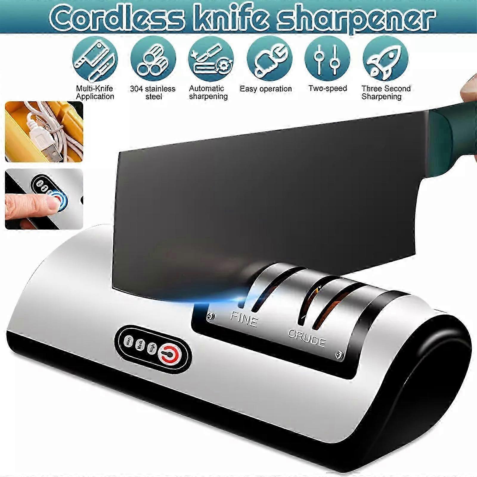 Electric 2 Stage Rechargeable Knife Sharpener for Chefs