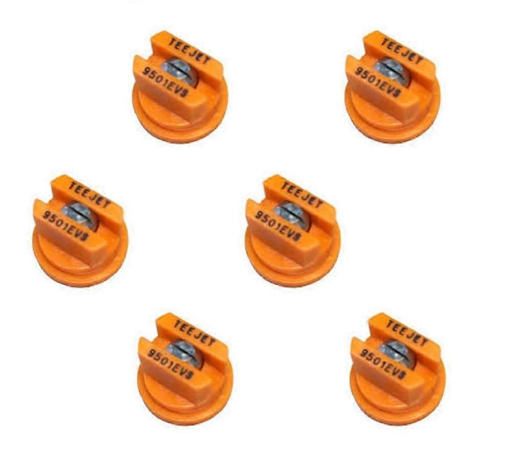 Pack of 6  TeeJet Even Flat Spray Tip Orange 95° Polymer w/SS Insert Visiflo  TP9501EVS