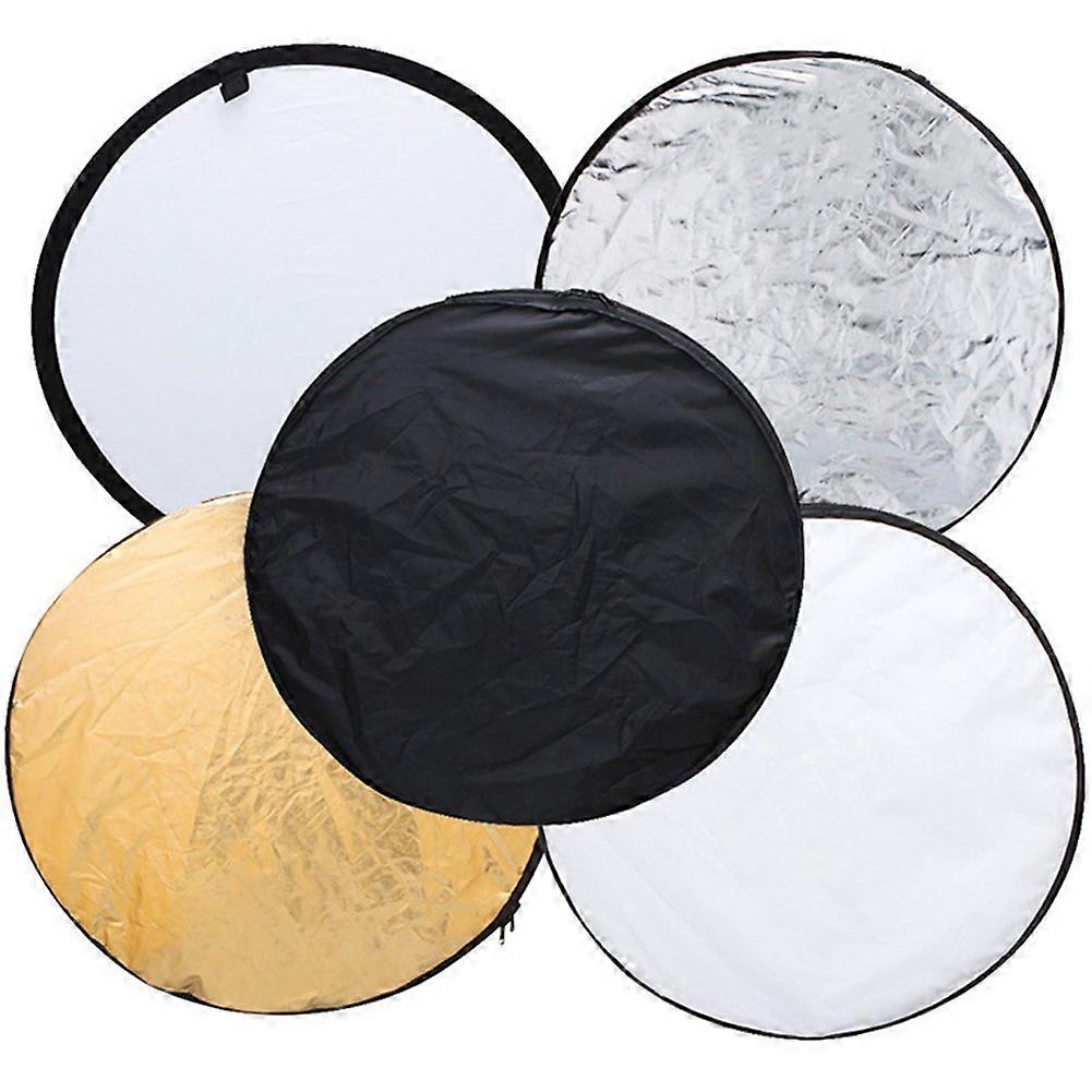 Pro Studio 24-inch / 60cm 5-1 Circular Collapsible Multi-Disc Light Reflector Photography with Bag - Gold, Silver, Translucent, White and Black