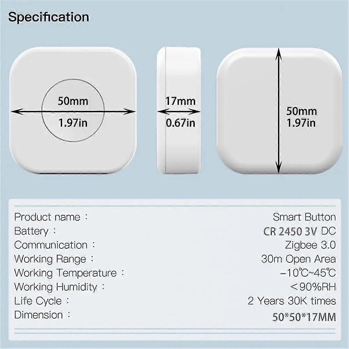 Tuya Zigbee Button Smart Scene Switch Intelligent Linkage Wireless Switch Automation Work with Smar