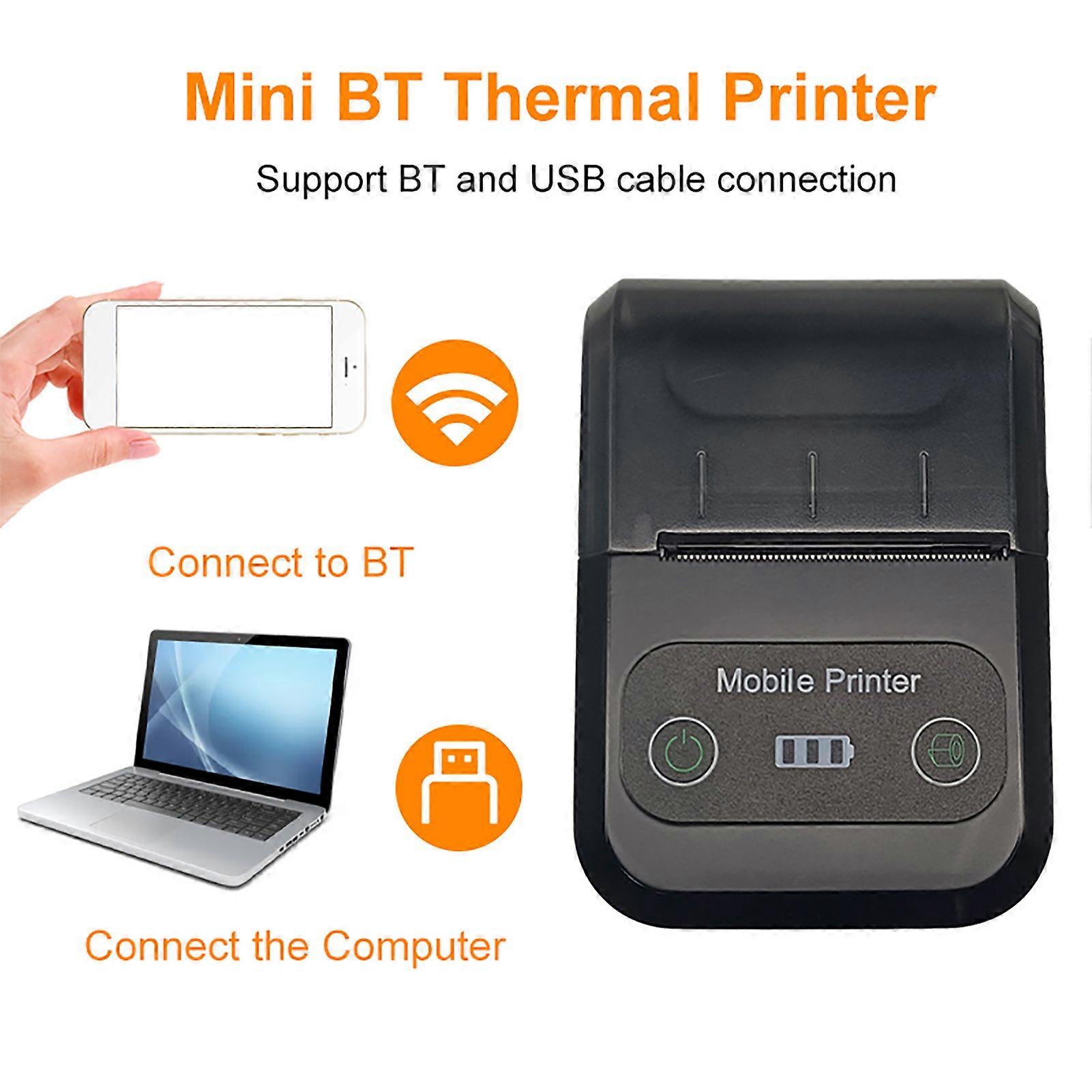 طابعة إيصالات حرارية BT محمولة 58 مم 2 بوصة قابلة لإعادة الشحن لمتجر البيع بالتجزئة لمطعم نقاط البيع المتنقلة