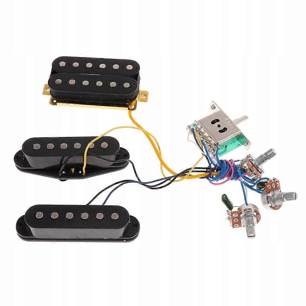 Pickup Harness In Front Of A Guitar With A Knob