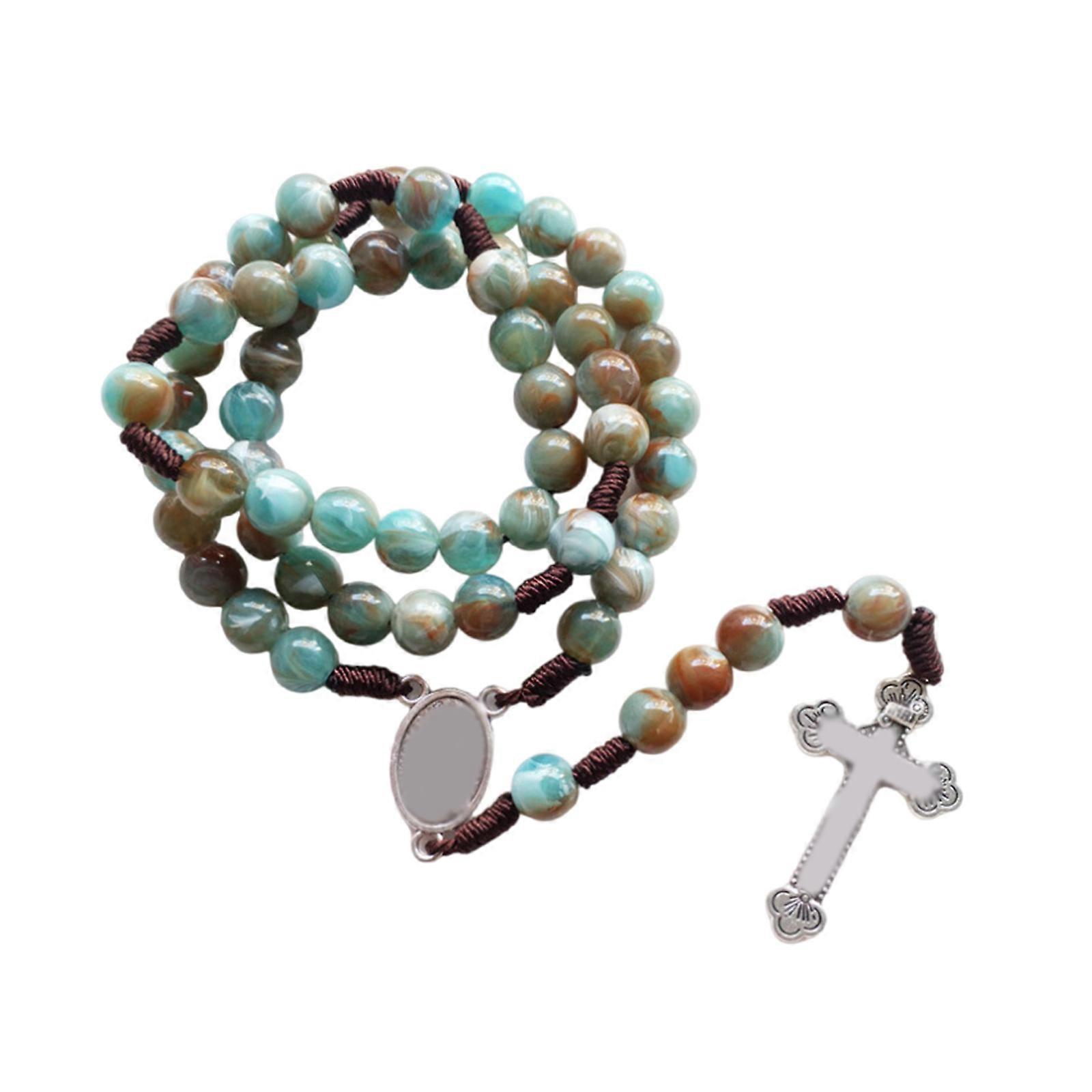 المسلمين مسبحة الخرز أزياء الخرز بسيط سلسلة الخرز الزجاجي الملون قلادة عبادة الملحقات