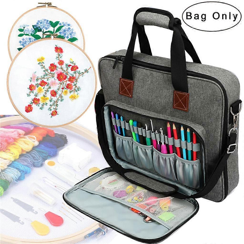 2Pieces Sewing Organizer Bag Embroidery Tool Storage Bag Accept Thread Scissors