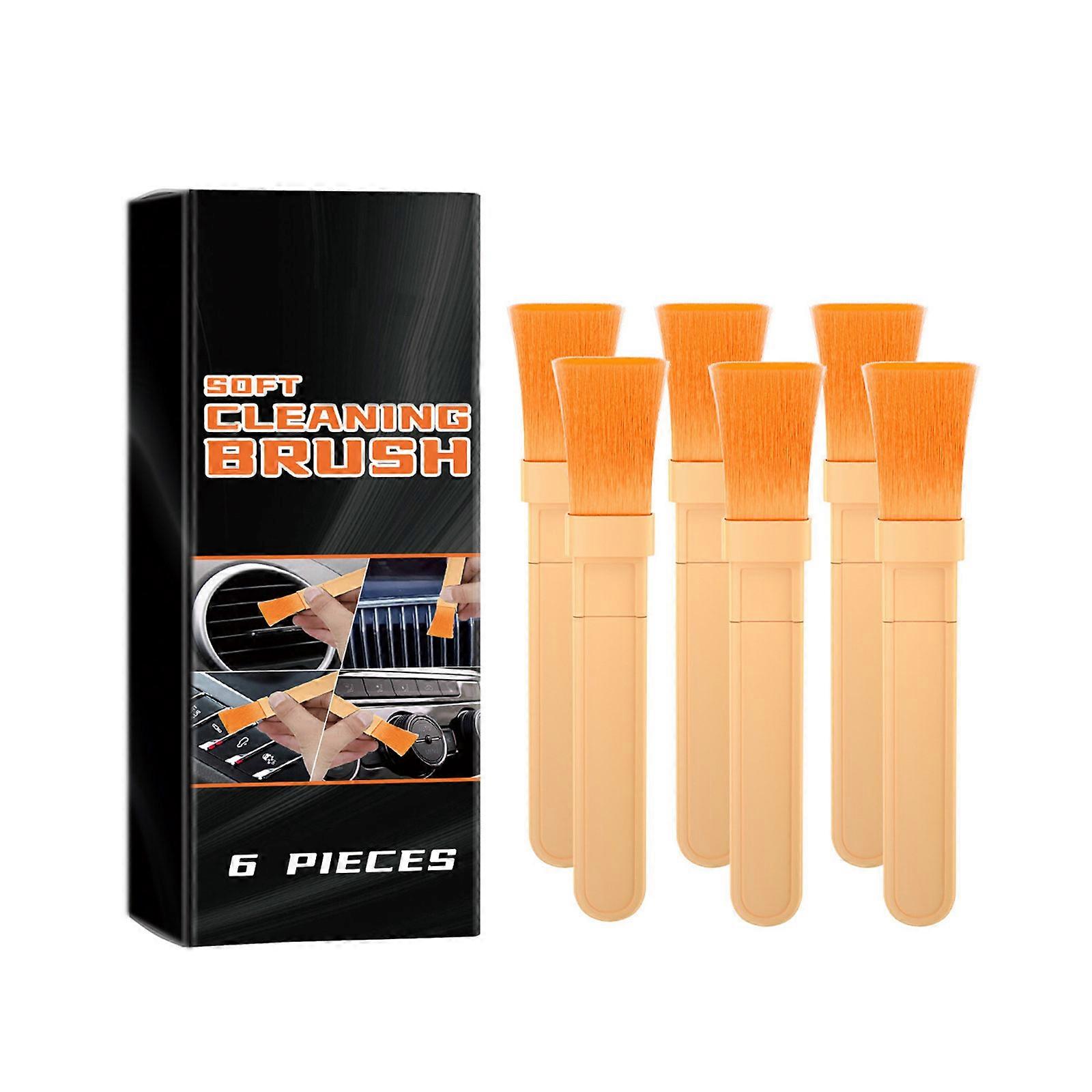 6pcs Car Cleaning Soft Bristle Brushes Car Detailing Brush For Widely Use And Easy Handling With NonSlip Grip