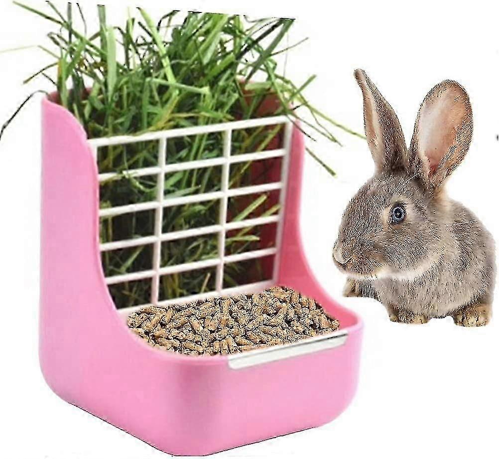 2 In 1 Food Hay Feeder For Guinea Pig Rabbit Feeder Indoor Hay Feeder For Guinea Pig Rabbit Chinchilla Feeder Bowls Use For Grass Food