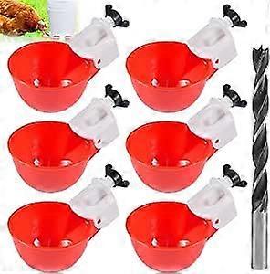 Chicken Drinker Automatic Poultry Drinker 6-Pack Plastic Drinking Bottle Set With Drill For Chickens Ducks Turkeys