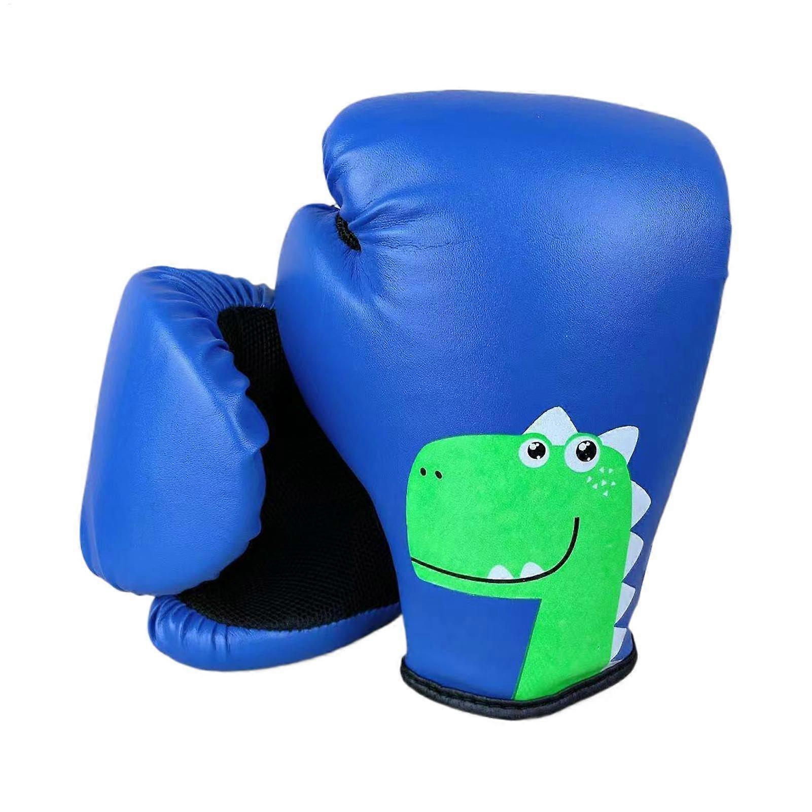 Youth Boxing Training Gloves with Cartoon Pattern for Kids Blue