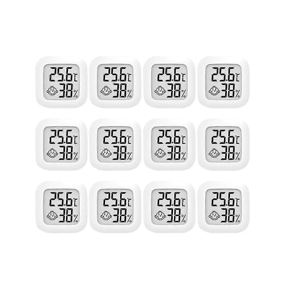 12 Pcs Mini Lcd Digital Thermometer Hygrometer Indoor Temperature Hygrometer Sensor Meter