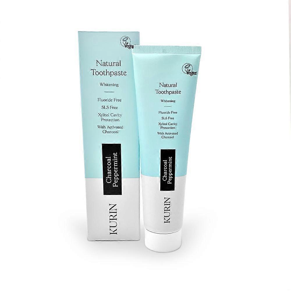 Kurin Fluoride Free Charcoal Whitening Toothpaste 100ml - Peppermint