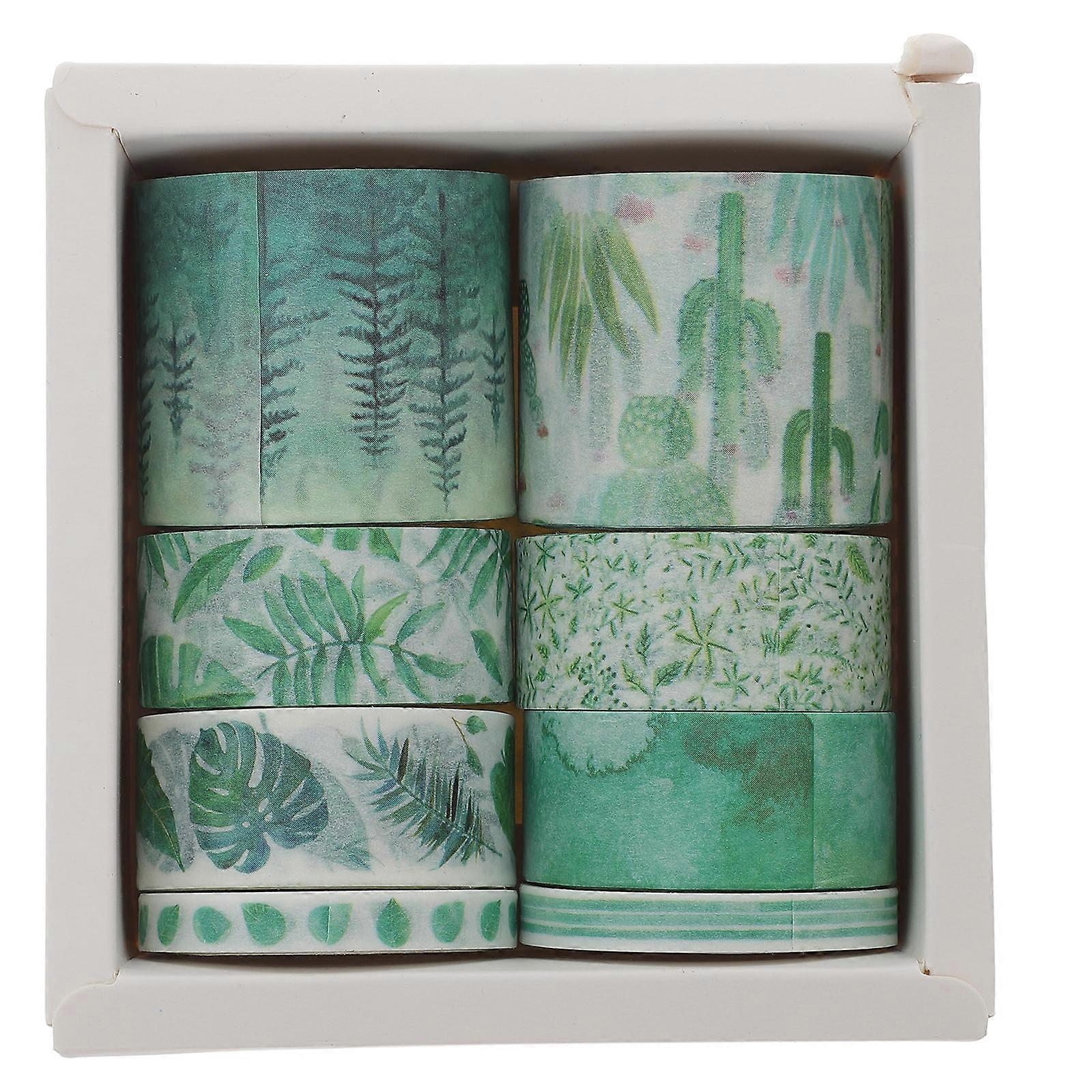6 Rolls Vintage Style Decorative Paper Tape, Washi Craft Tapes for DIY Journaling, Scrapbooking & Handicrafts, Easy Hand Tear, No Scissors Needed