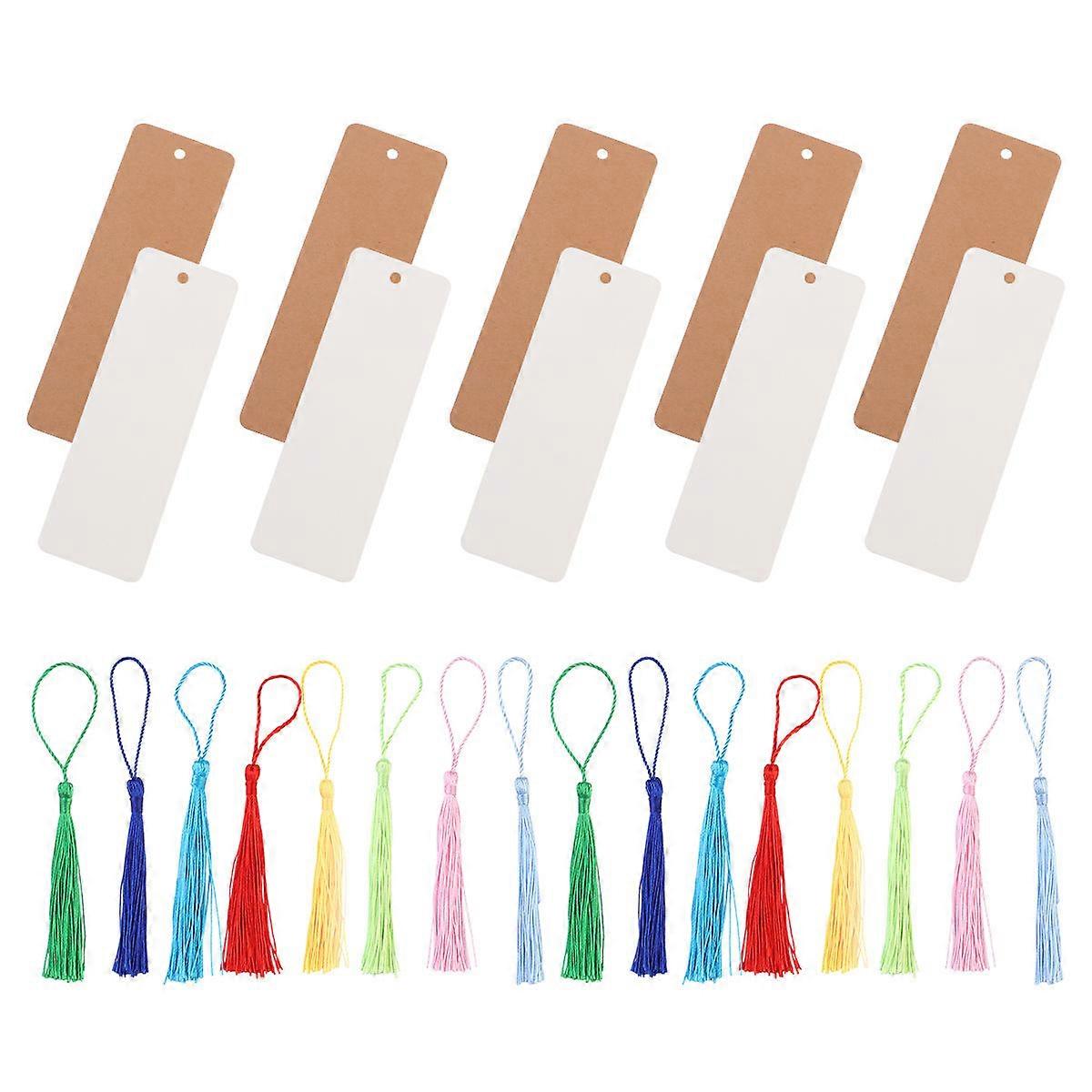 DIY Bookmark Making Kit with Blank Cardstock and Tassels for Creative Crafts, Art Projects, and All Ages