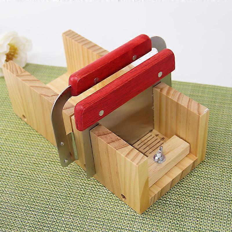 DIY Hand - Made Soap Making Tools Set with Rectangular Cutter and Mold, for Home (Soap stand + 2 knives + pink strip mold 3-piece set)