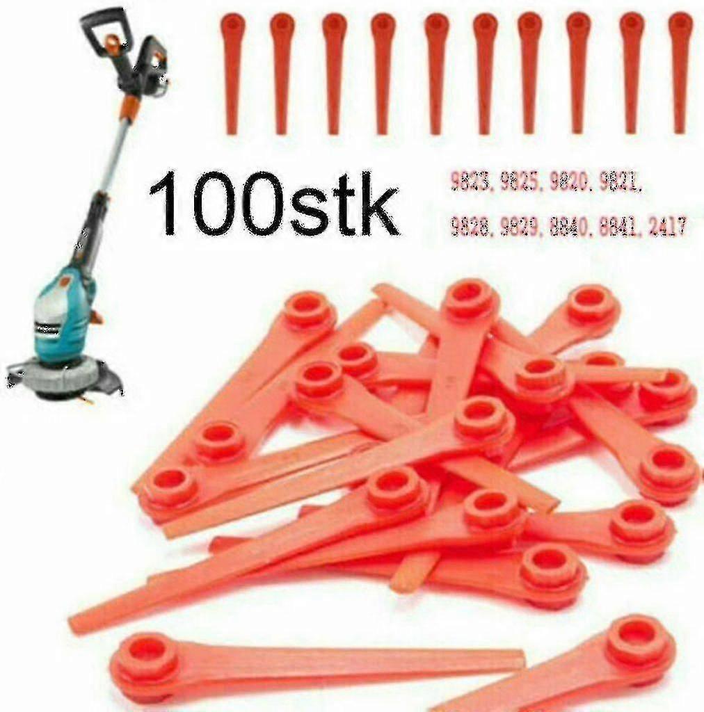 100 stk erstatningstrimmerblader til Gardena Easycut Li-18/23R gresstrimmer