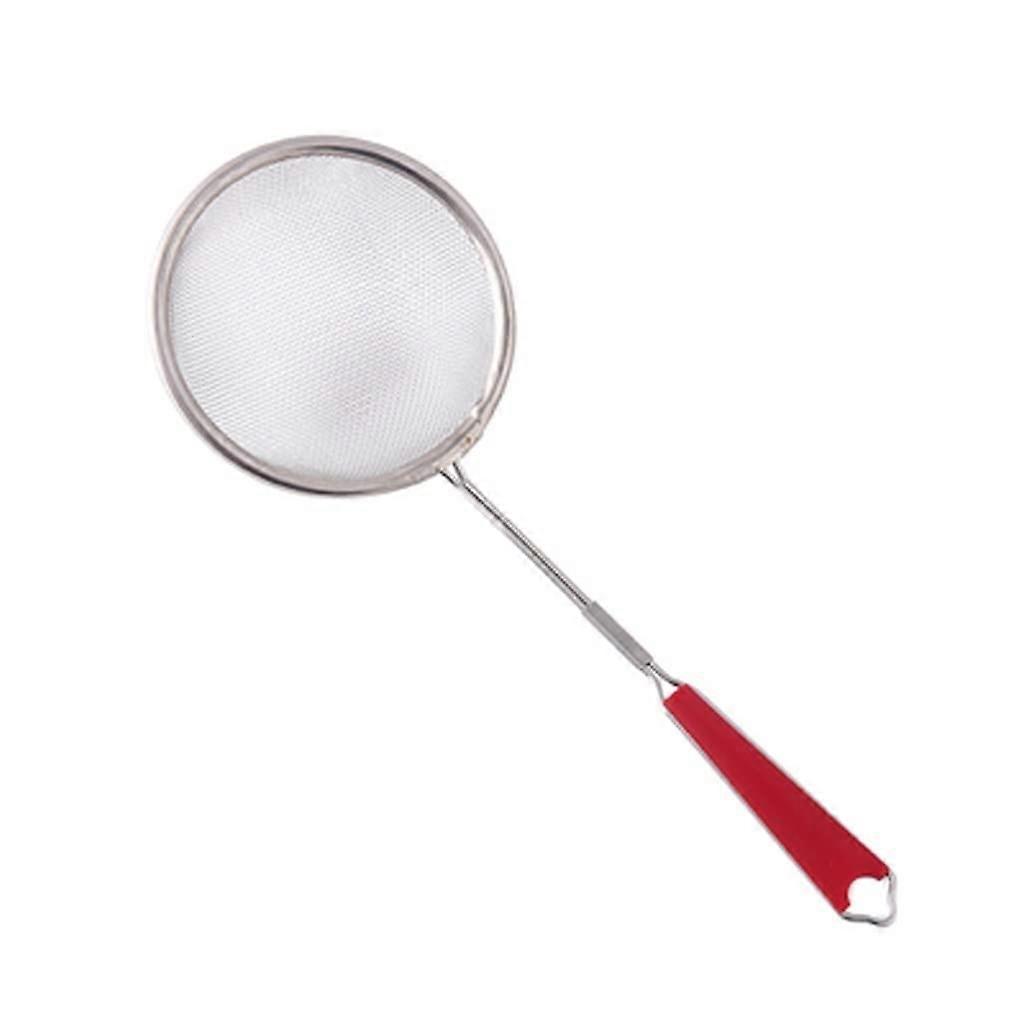 Stainless Steel Slotted Spoon Skimmer with Fine Mesh Non‑Slip Handle for Cooking and Straining (Large)