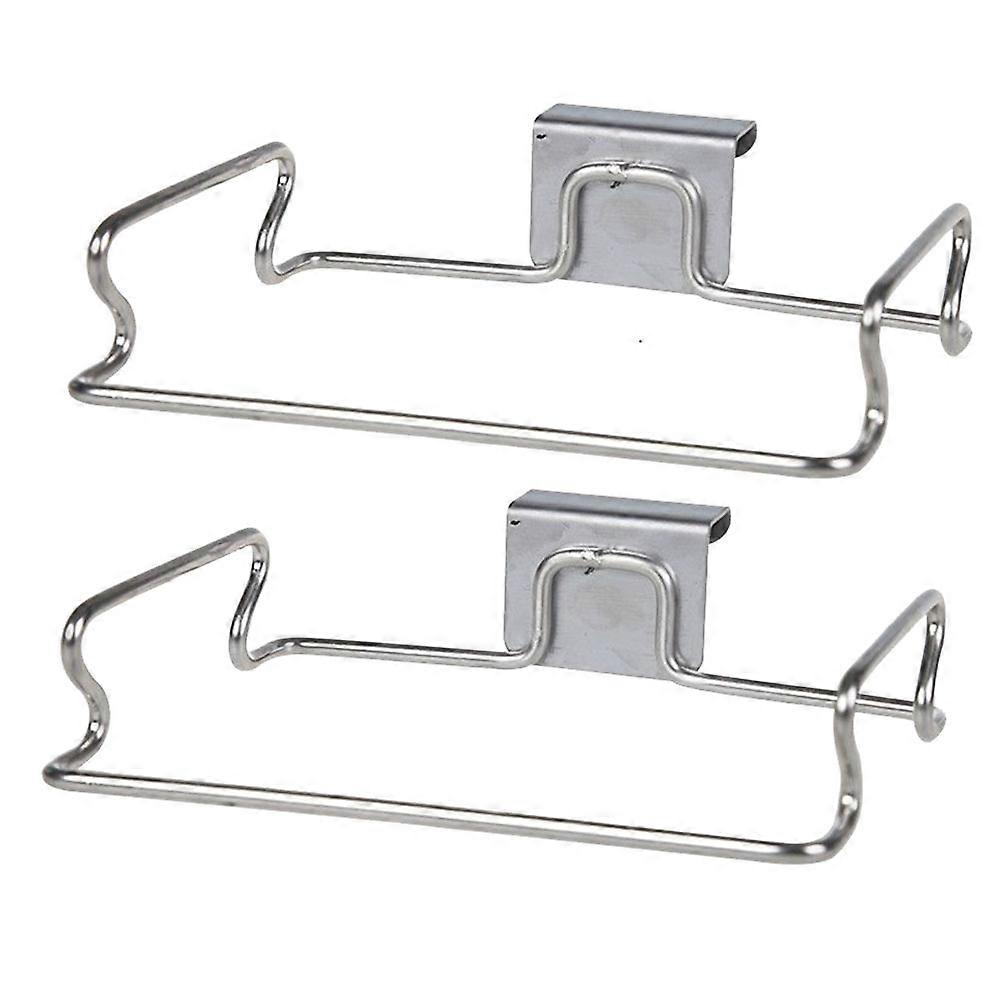 Hanging Storage Racks Bathroom Towel Holders Silver 18 5x14 5cm Hanging Garbage Bag Support 2Pcs