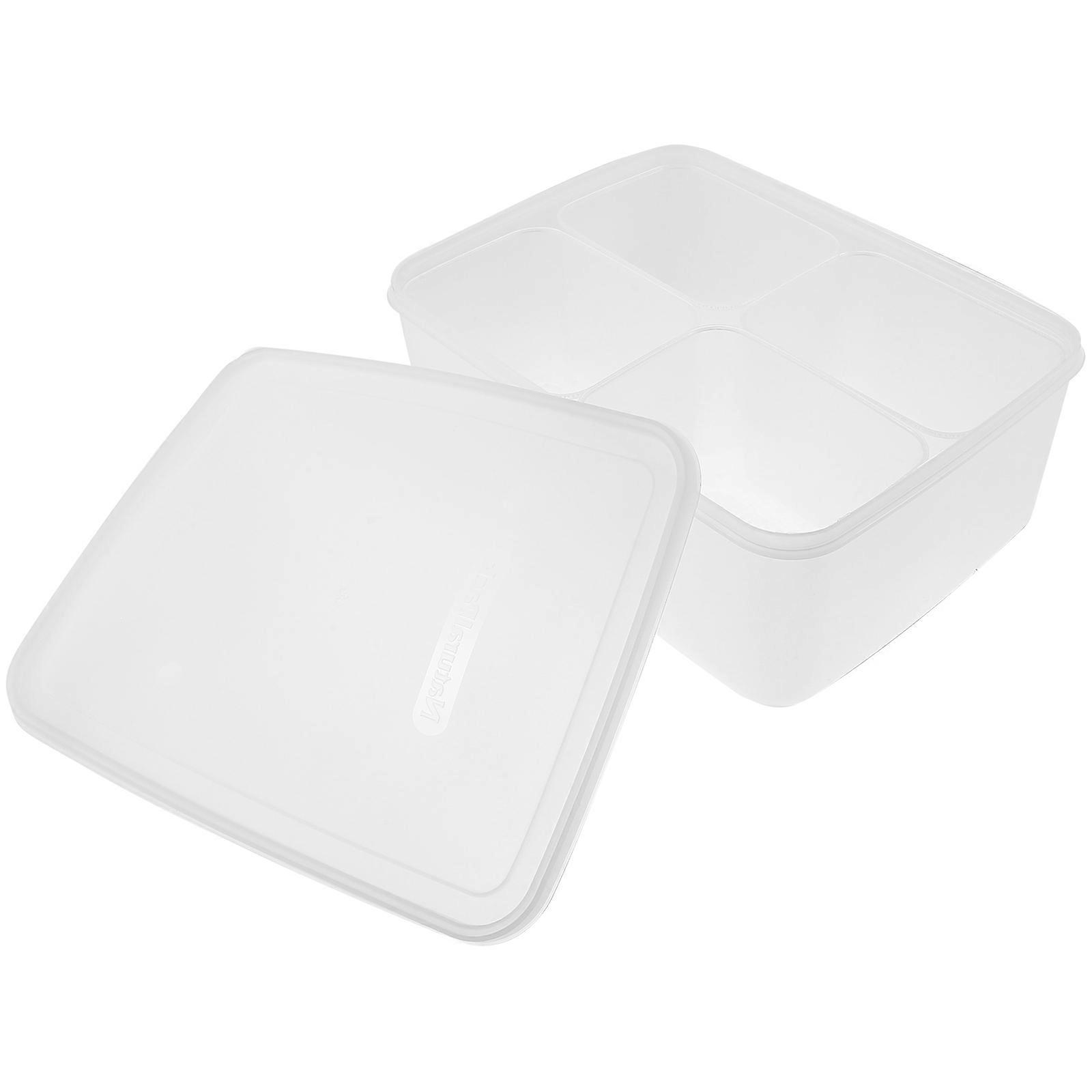 Refrigerator Storage Container Fridge Organizer Set Food Preservation Odor Prevention Square Shape 1Set