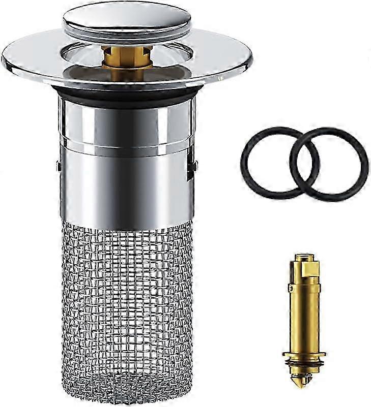 Sink Drain Plug, 34-40 mm Stainless Steel Rustproof Drain Strainer and Filter for Drain Hole (1 Piece)