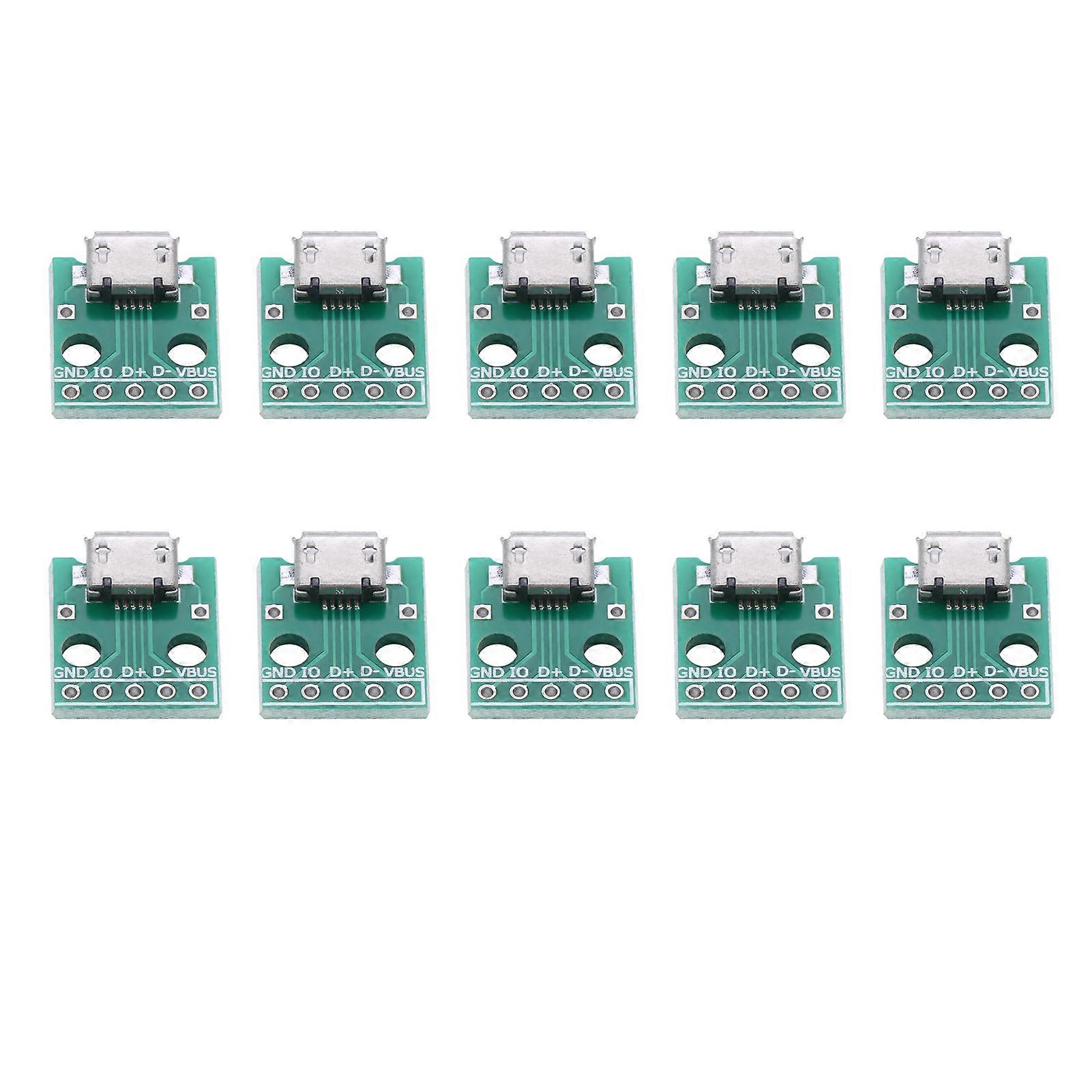 10pcs Micro USB Female to DIP Adapter 5 Pin 2.54mm Pitch
