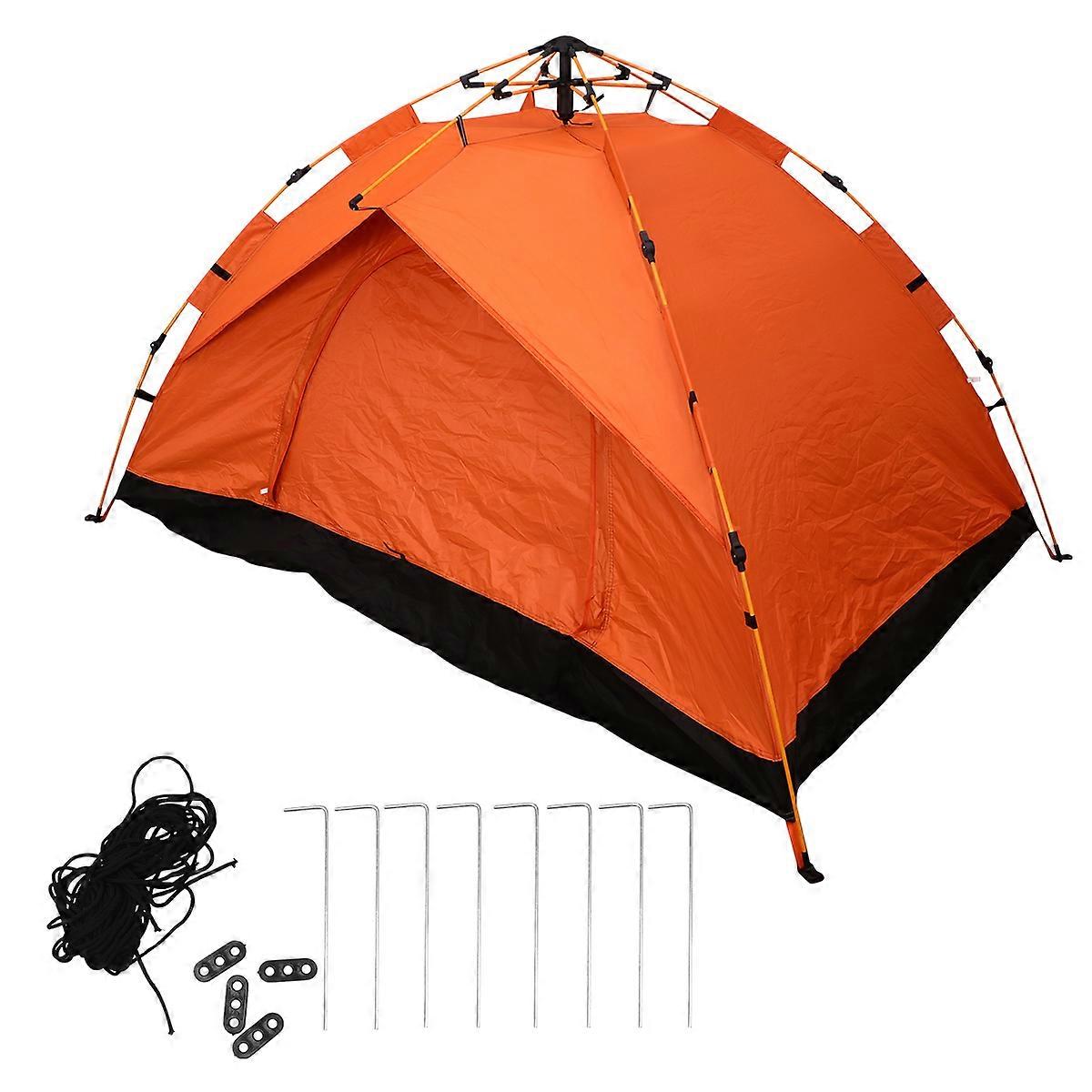 Foldable Camping Tent For Outdoor Activities Orange 206x131x122cm Breathable And 1Set