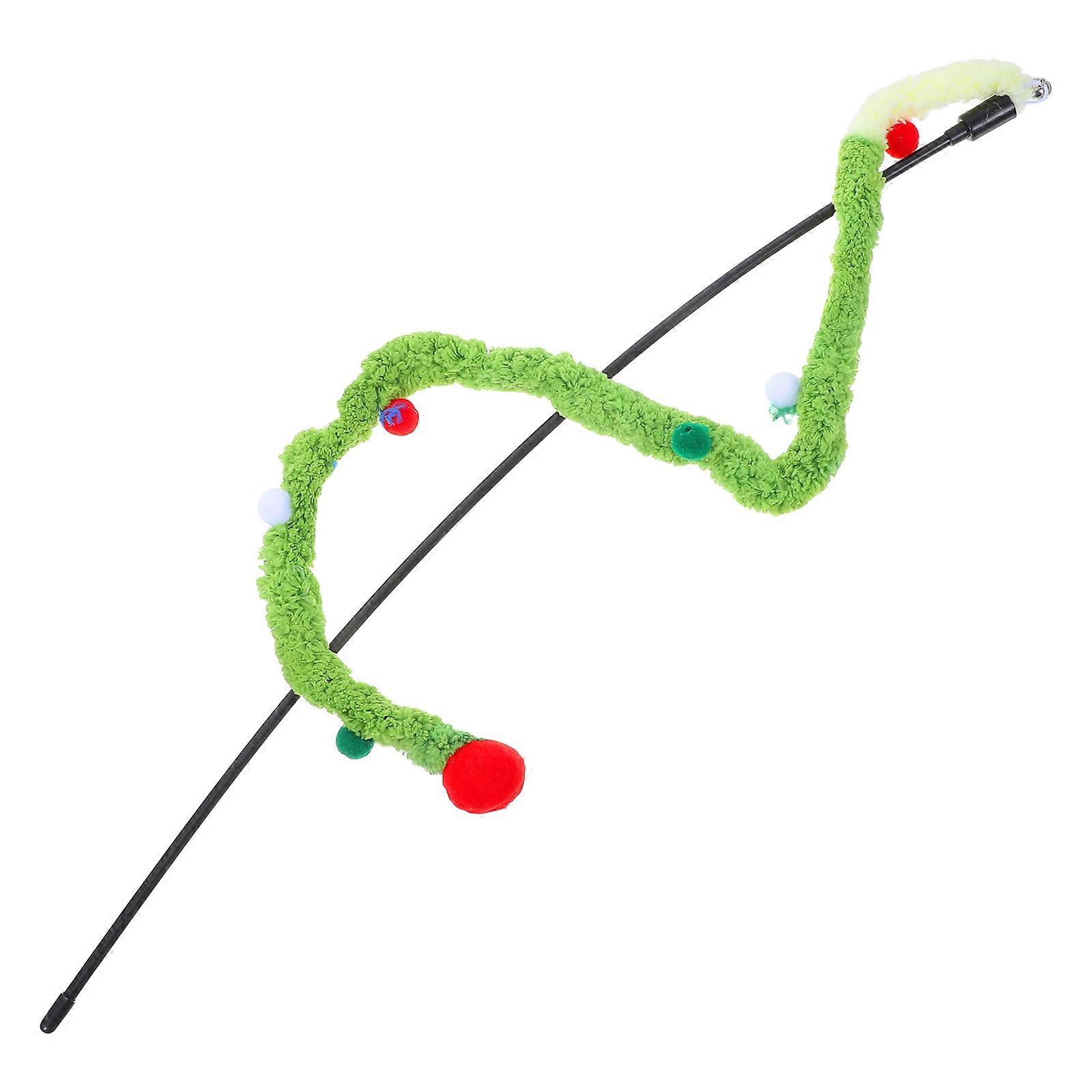 Interactive Cat Toys Entertainment Plush Cat Teaser Wand for Home and Outdoor Use 1Set