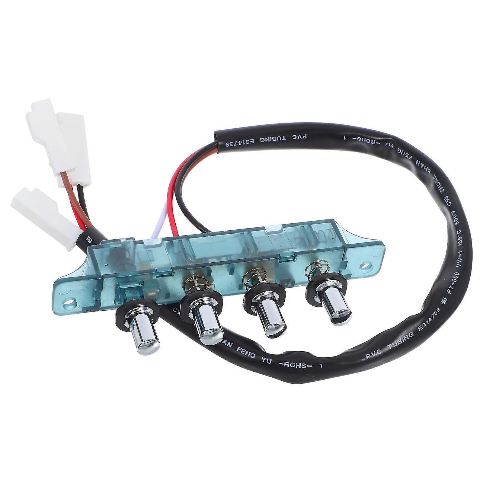 Range Hoods Parts Piano Type Control Switch 4-Buttons Range Hood Push Button Switch Kitchen Use Abs Material High Sensitivity Buttons 1 Set