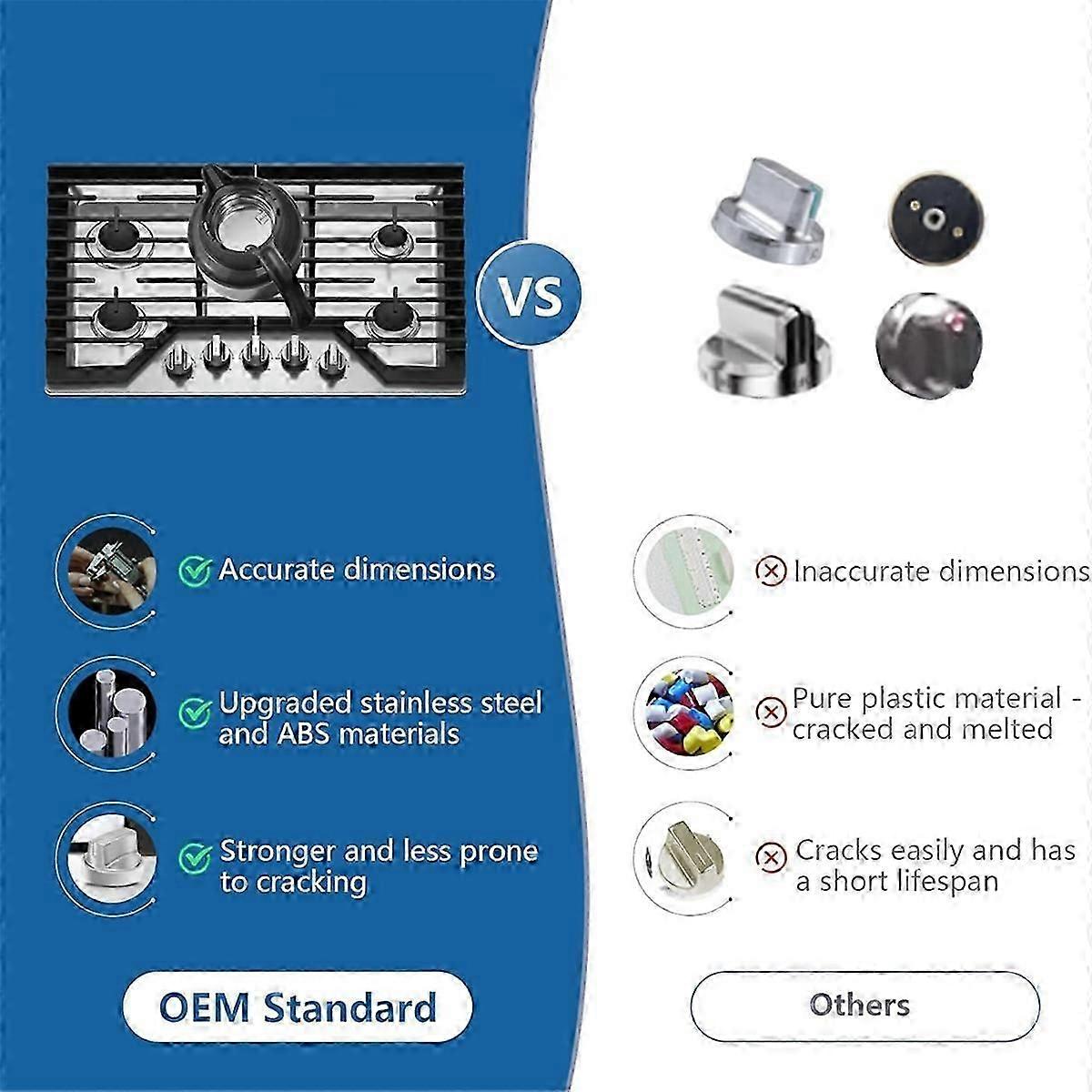 5PCS Oven Range Stove Knob Assembly Replacement For Knob