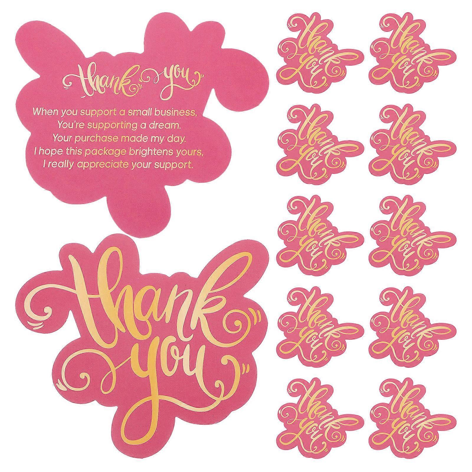 Mini Shape Thank You Cards With Envelope For Stores Online Retail Rosy Color 9.00X8.00X0.10CM 50Pcs