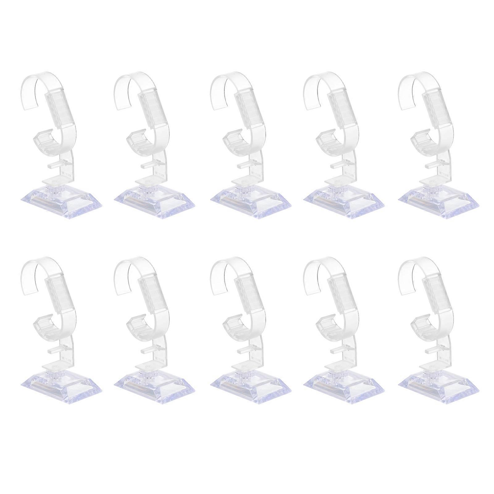 Adjustable Plastic Watch Display Stand with Durable C Ring Holder, Scratch Resistant Rack for Organizing Watches and Jewelry at Home or Retail