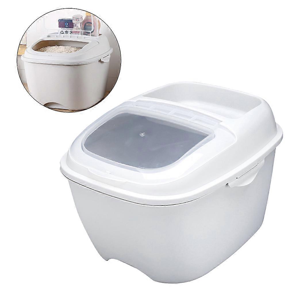 Storage Container for Rice Multifunctional Cylinder Kitchen Use Grey 14.4x11.2x9.4in Space-Saving 1Set