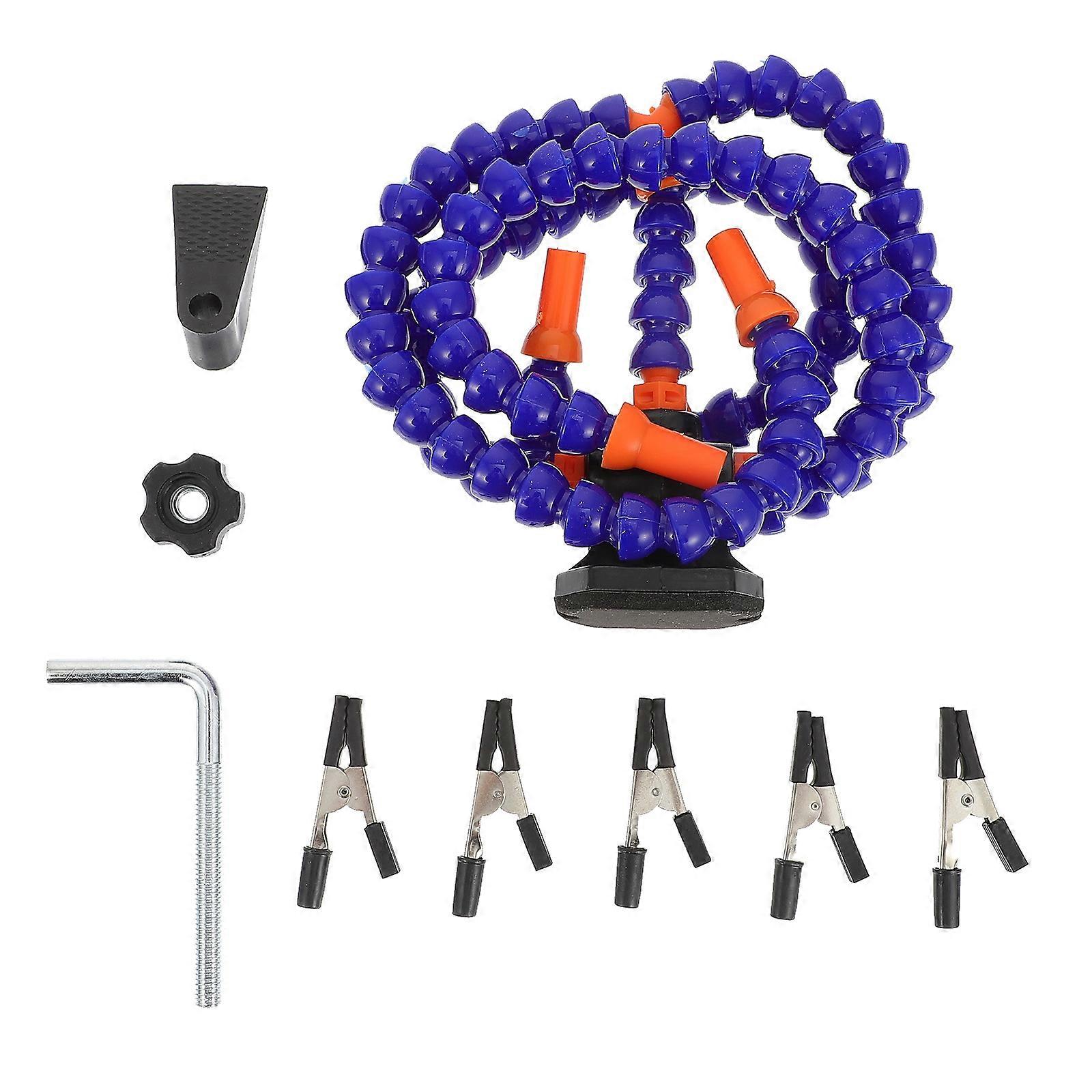 Soldering Third Hand Tool Four Arms Soldering Station Workshop Tool Blue 1Set