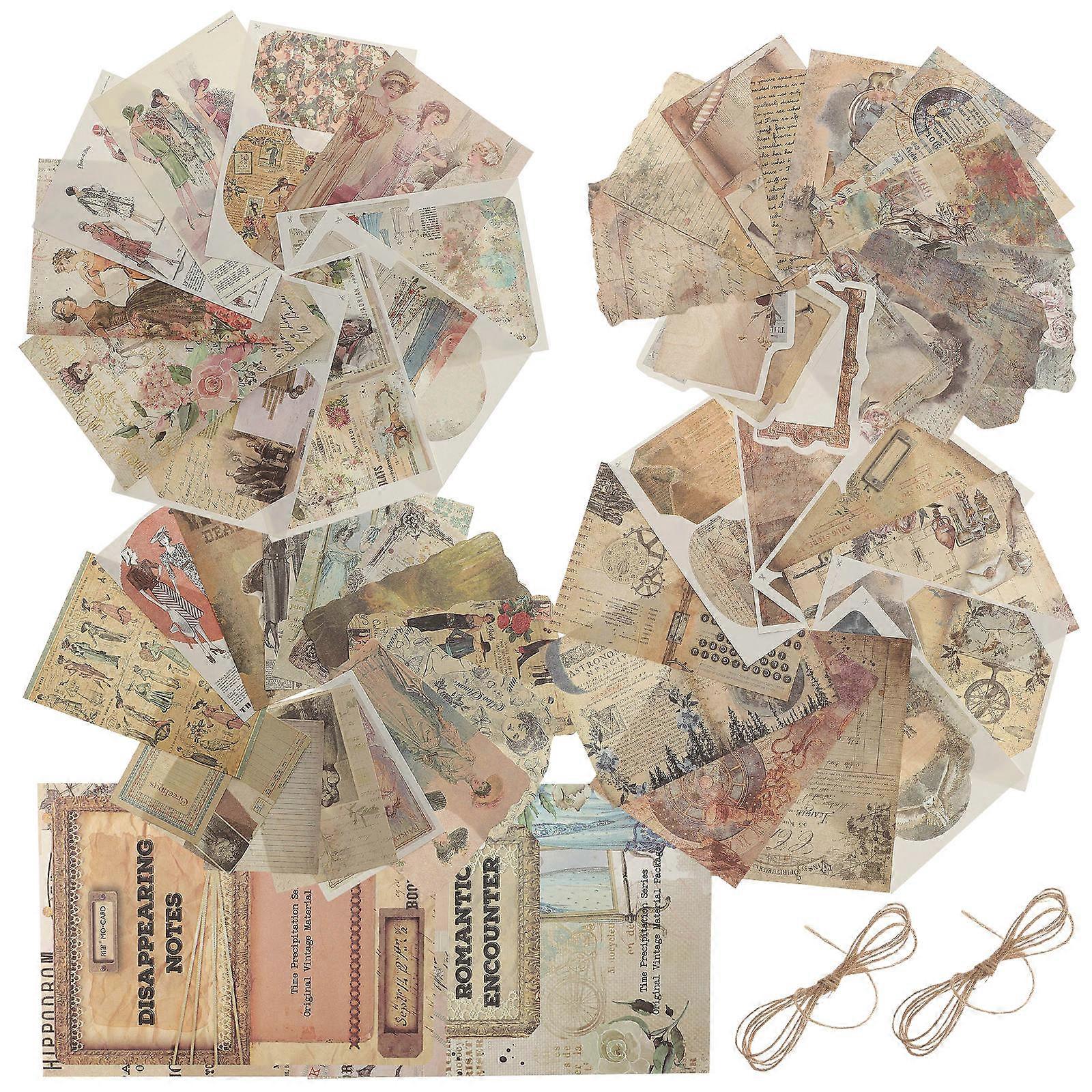 Cardmaking and Papercraft Supplies Retro Style Greeting Card Making Material Hand Account Background Paper Assorted Color 30 Sheets per Bag 2 Bags