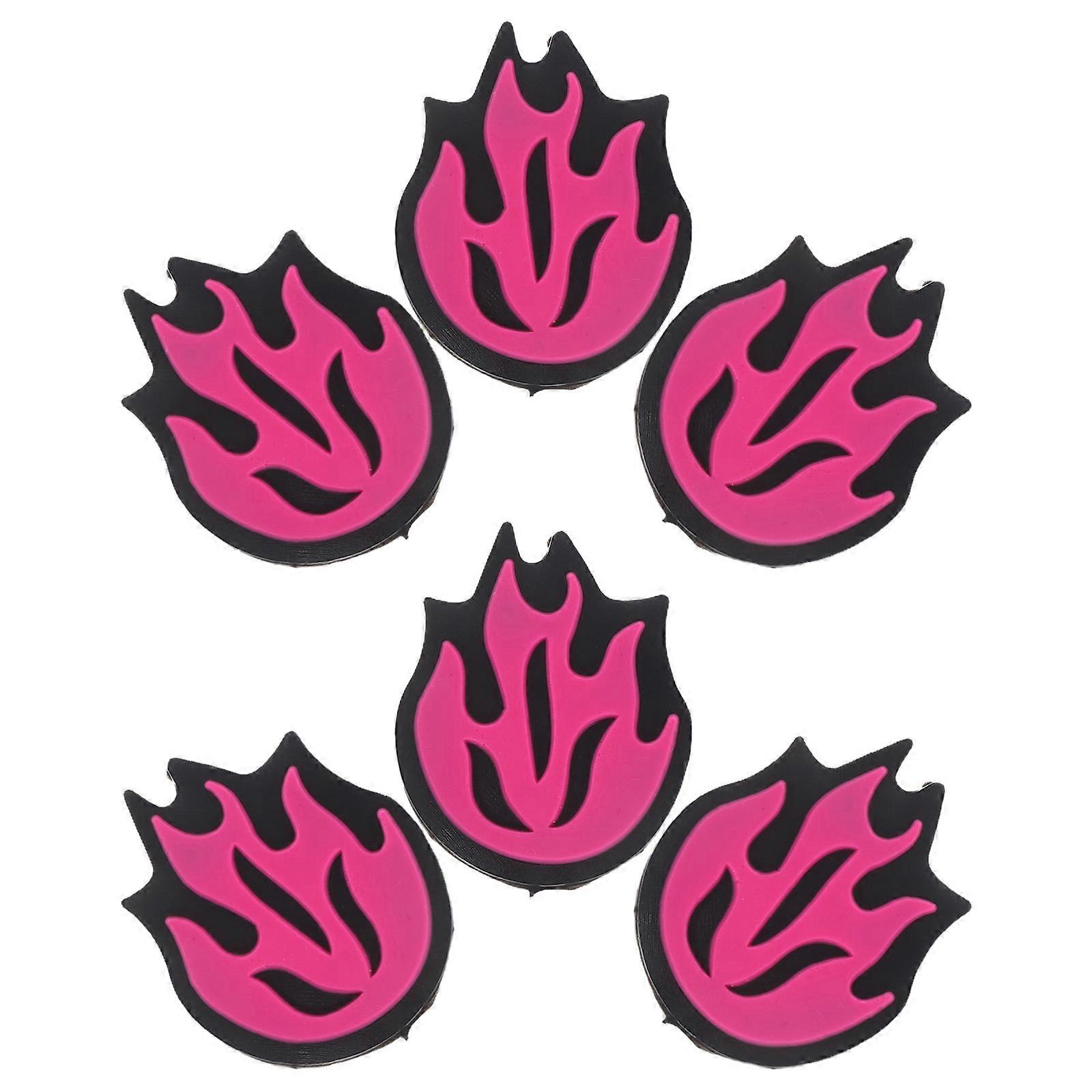 Tennis Racket Vibration Dampener Flame Design Silicone Tennis Players 2.50X2.00X0.60CM Shock Absorption 6Pcs