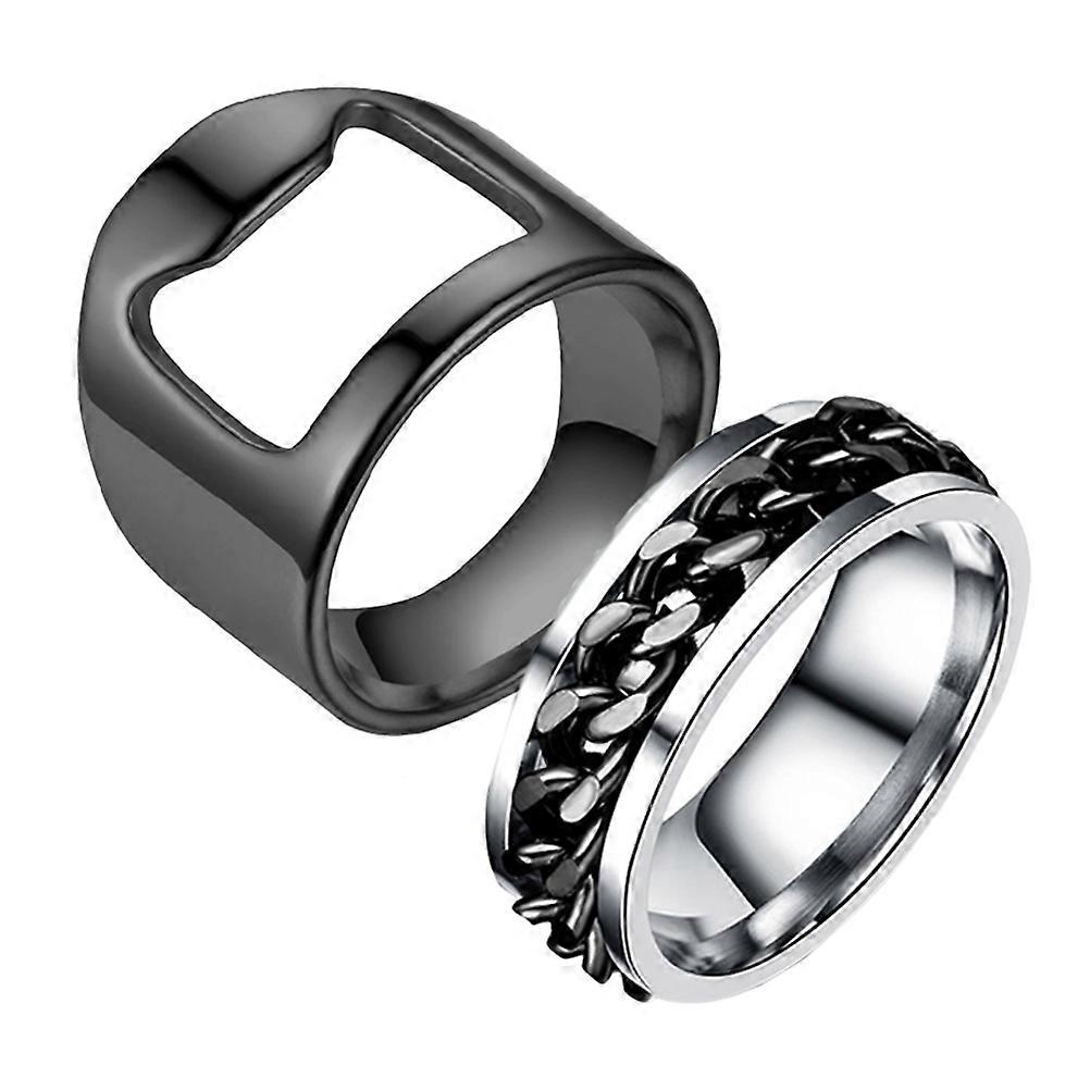 Rotatable Bottle Ring for 1Pair Stainless Steel Black