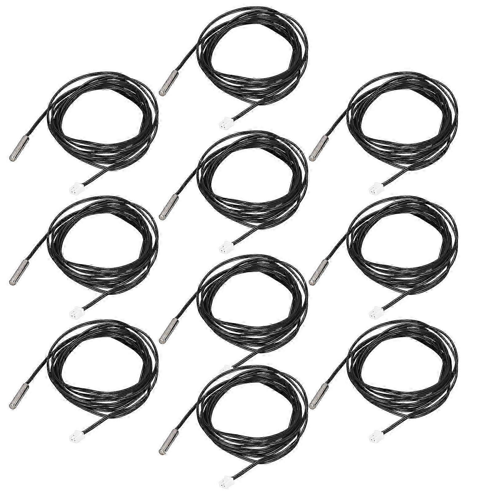 10Pcs αισθητήρας θερμίστορ NTC Temp έλεγχος 5x25mm κυλινδρικό κεφάλι 2 μέτρα μήκος καλωδίου 100K B3950