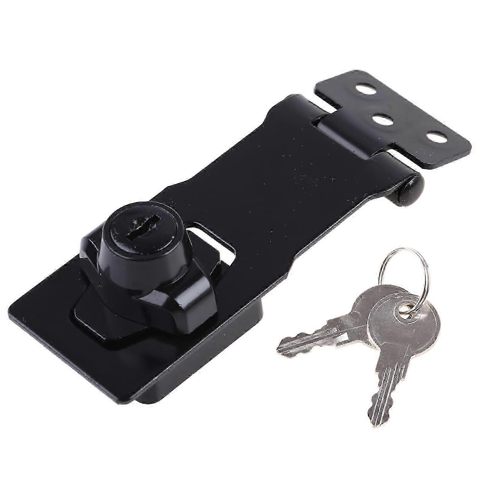 Plated Hasp Lock Catch for Latch Zinc Alloy Safety Lock Door Locks Hasp for Latch Thick Door Gate Lock Hasp with Screws Silver 2.5 inch