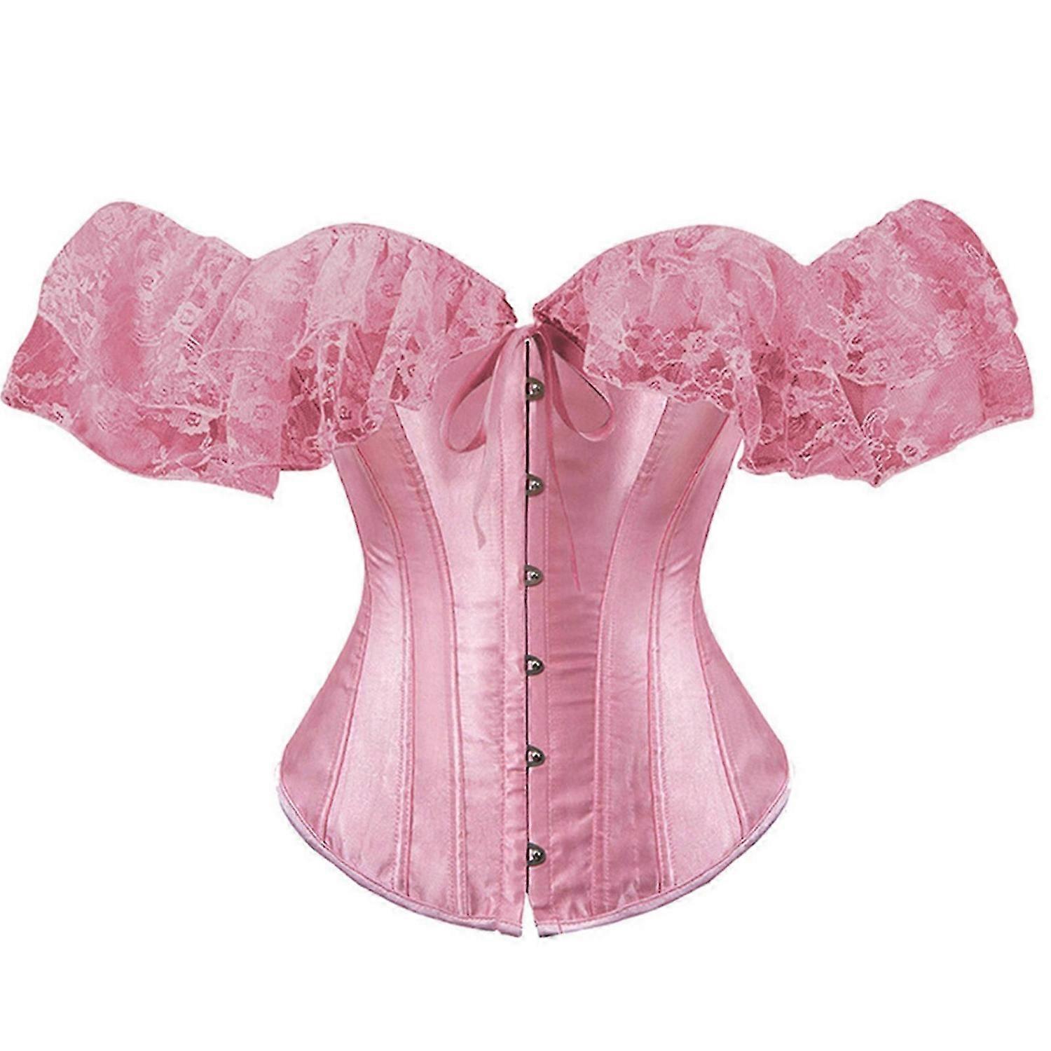 Laceup Tied Corset Top French Bustier Waist Shaper Girdle Retro Crop Tops Victorian Costume Corset f