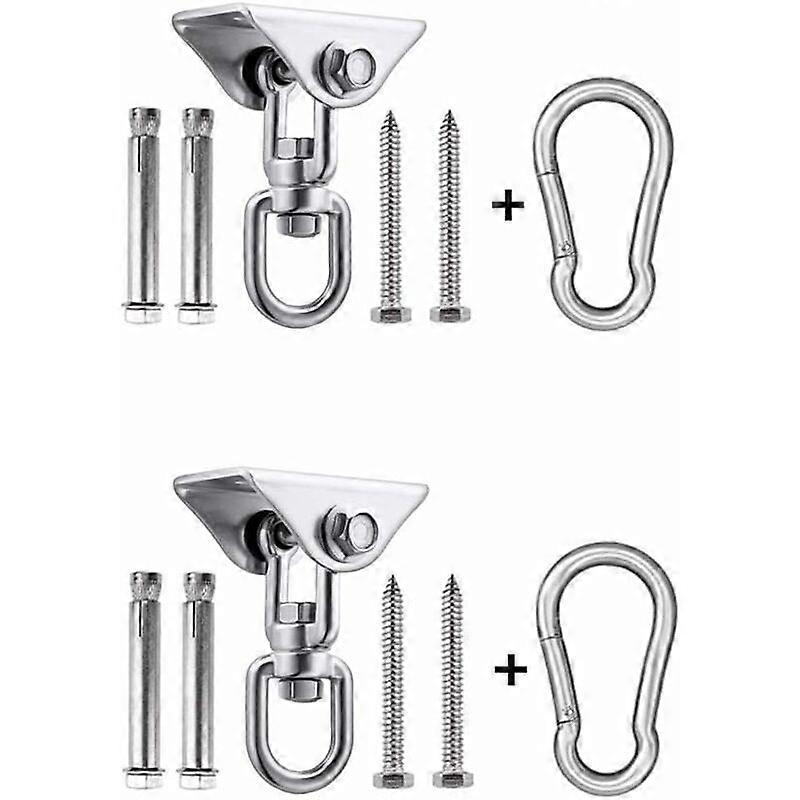 2-Pack Heavy Duty 304 Stainless Steel Swing Hooks 450 kg Capacity 360° Rotating Hooks for Concrete