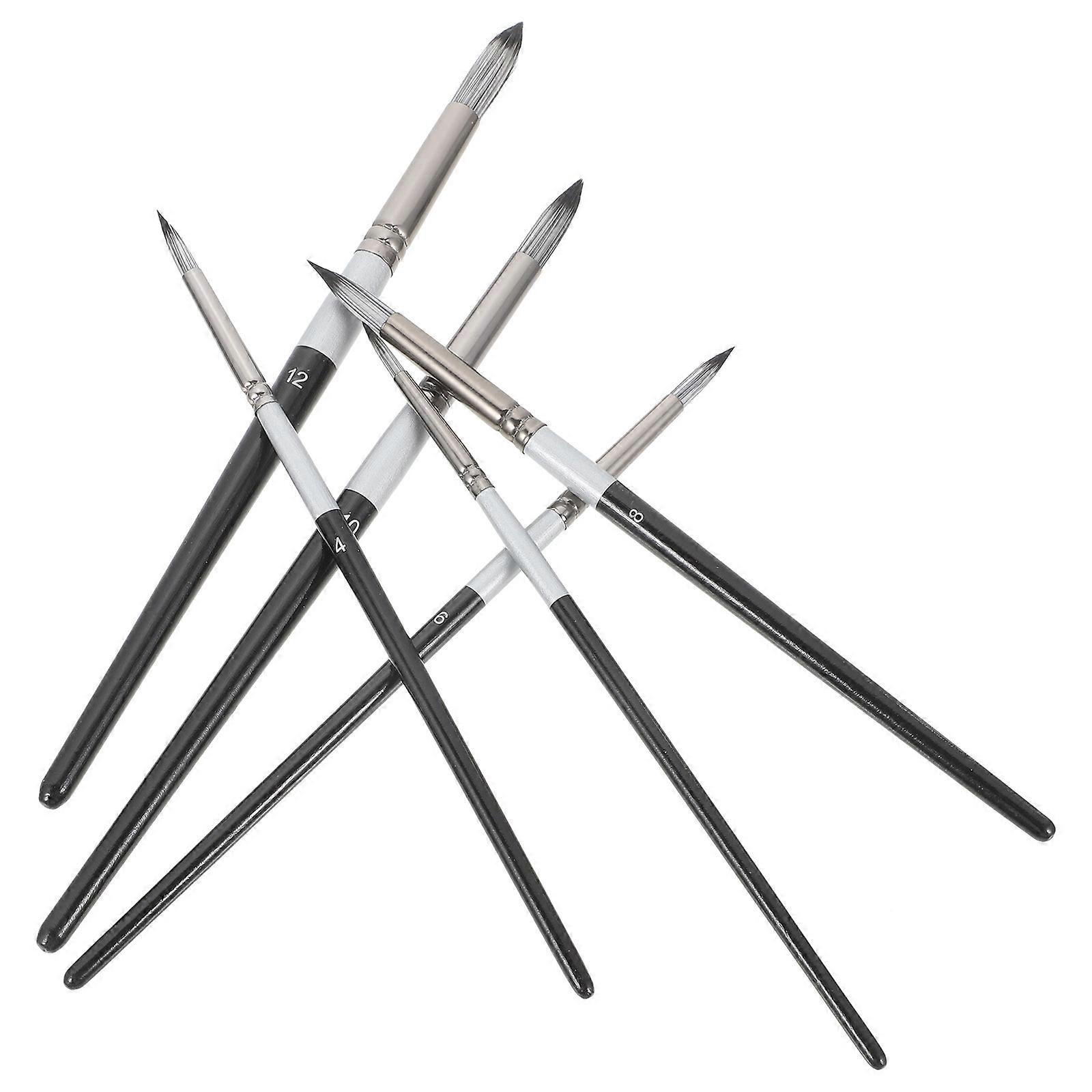 Lightweight 6pcs Paintbrush Set with Nylon Tips for Watercolor & Oil Painting – Portable Art Brushes for Artists, Students & Professionals