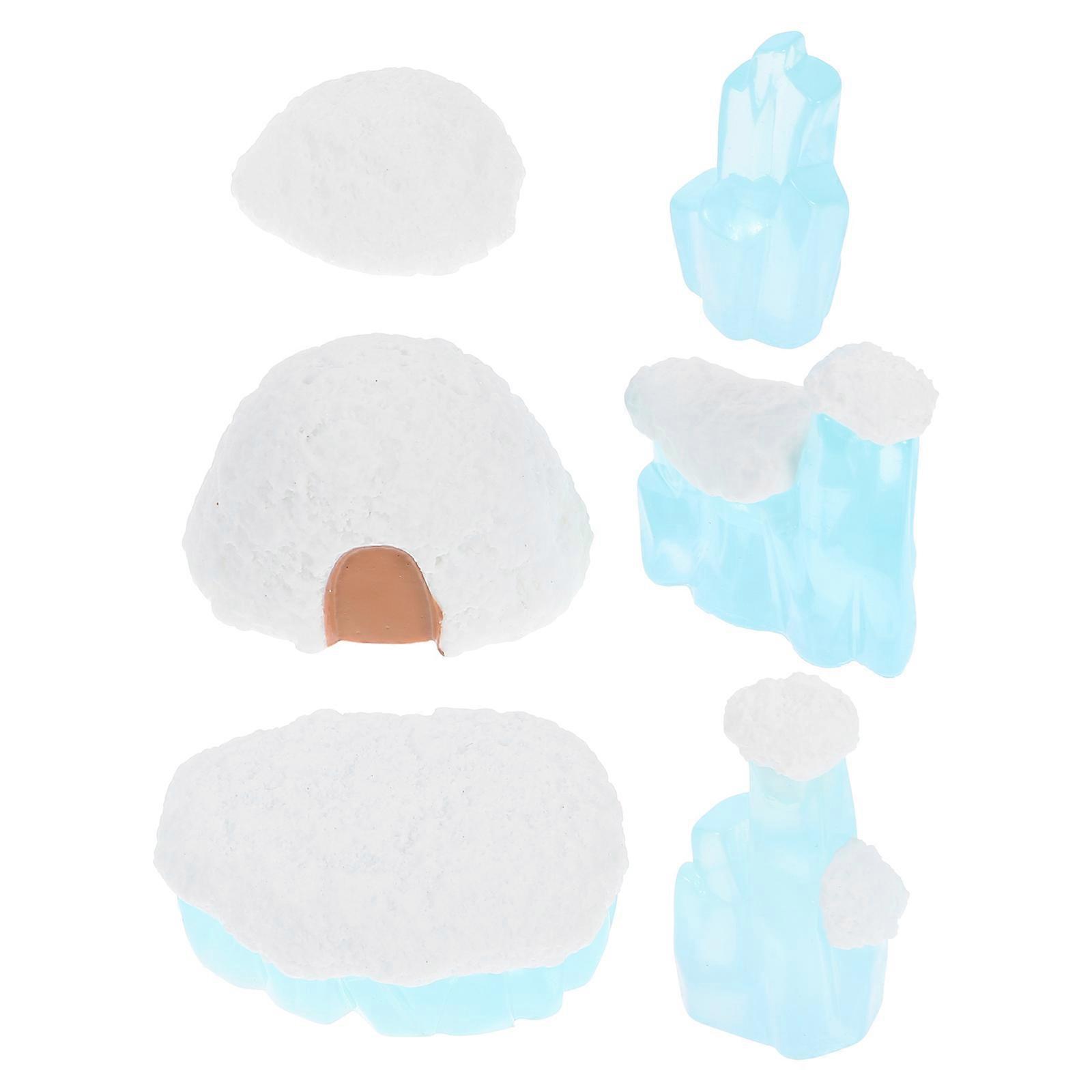 Mountain Shape Mini House Statues For Micro Landscape Decorations And Bookshelf Decor 6Pcs