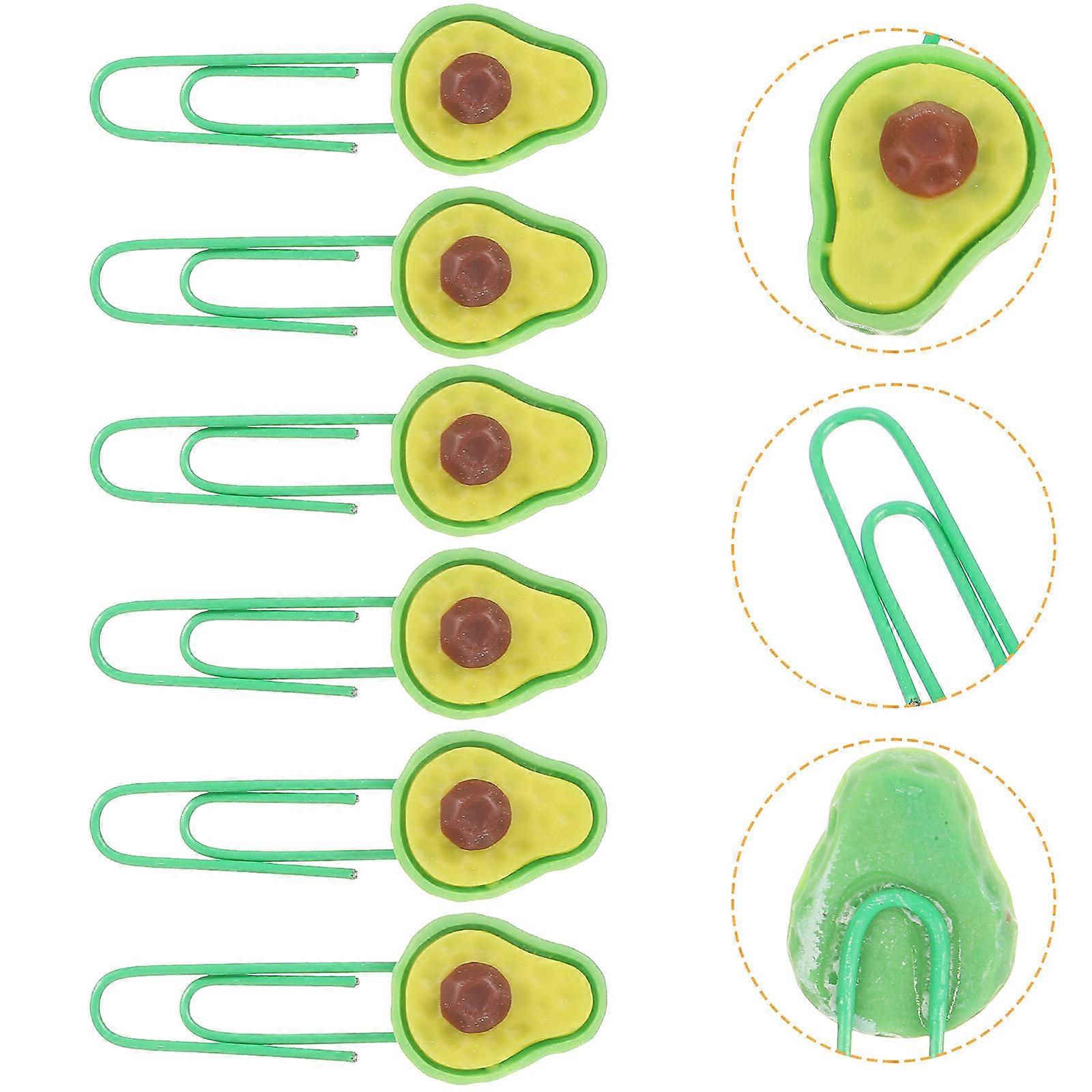 Fruit Shaped Paper Clips for Daily Use Green Color and Strong 6 Pieces