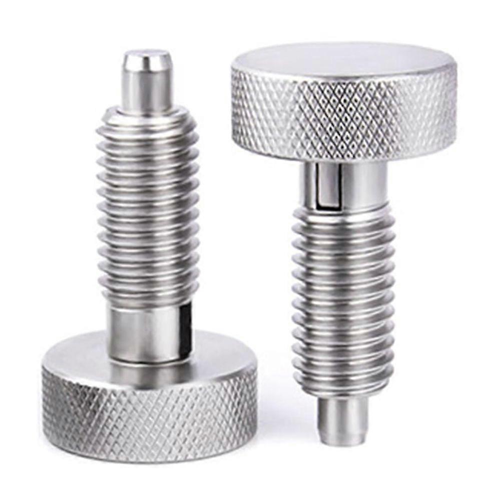 2Pcs M8 Stainless Steel Hand Retractable Spring Plungers with Knurled Handle - Quick Release Locking Pin