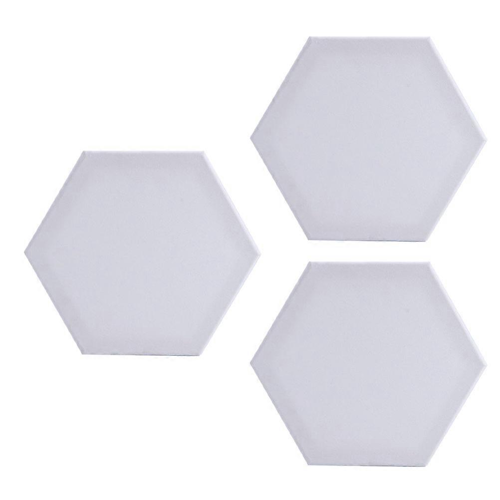 Canvas Painting Board Hexagon Shape White 12.5cm Side Length Thicken Style For Hobbyists 3Pcs
