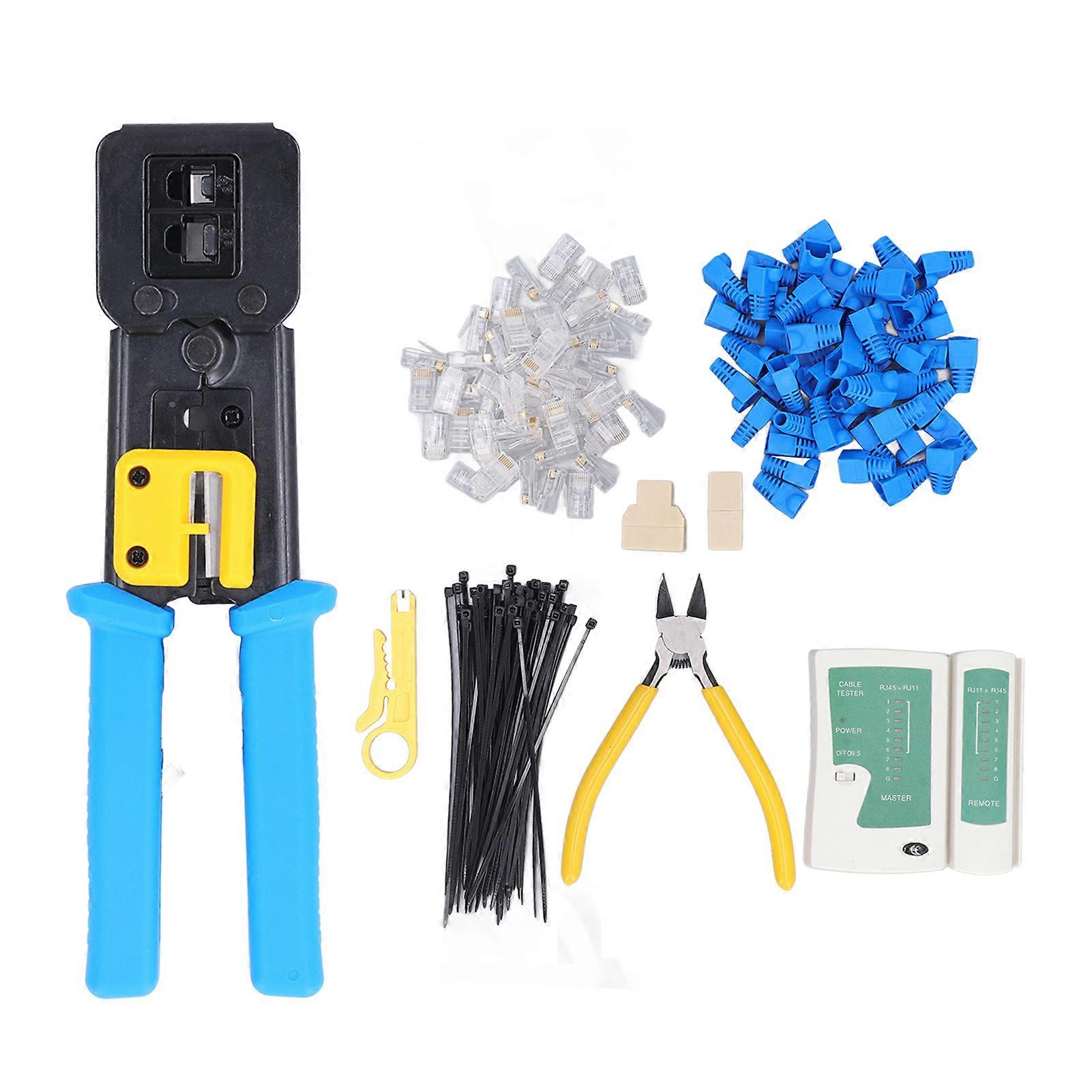 Ethernet Crimper 6P8P Tool: RJ45 Cat6 Ratcheting Crimping Tool for Data Cable